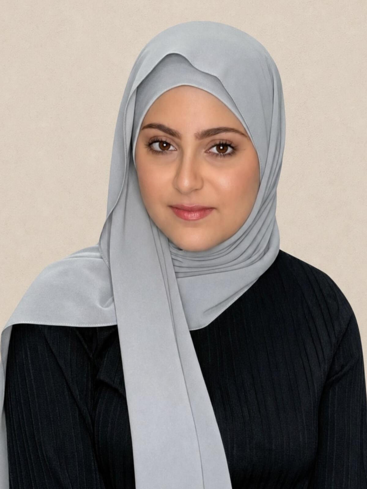 Modish Girl Matching Chiffon Hijab Set-Dolphin Gray