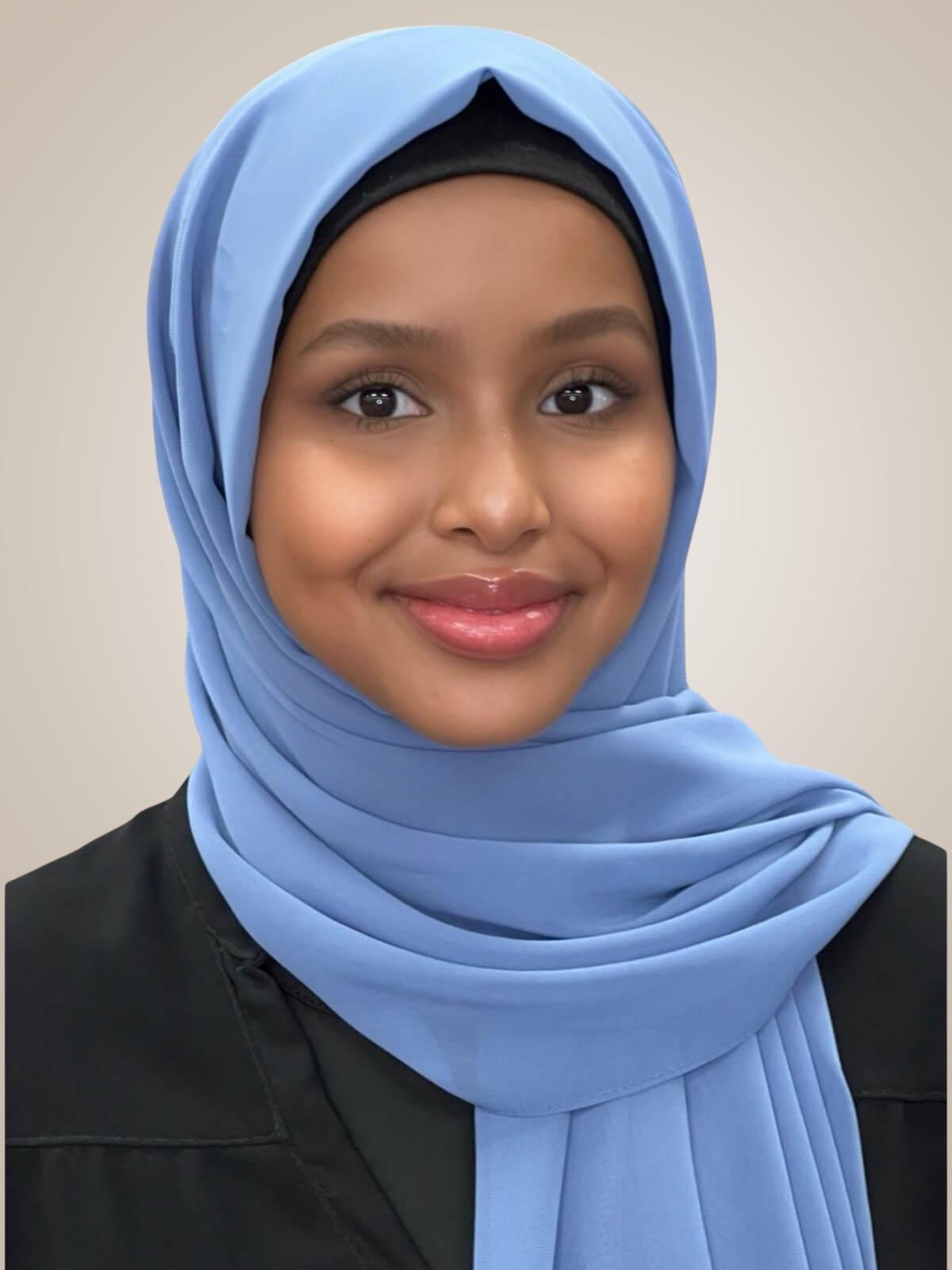 Luxury Chiffon Hijab-Blue Grey