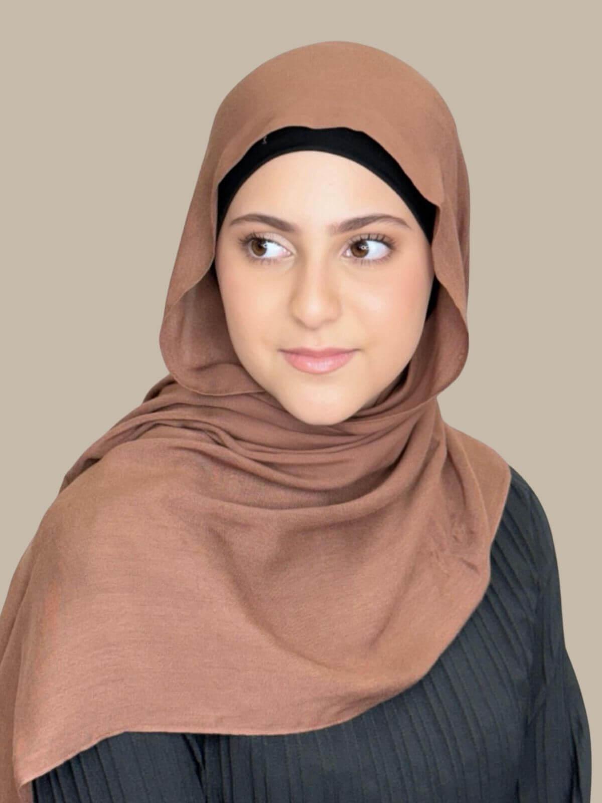 Modish Girl Cotton Modal Hijab-Burnt Cinnamon