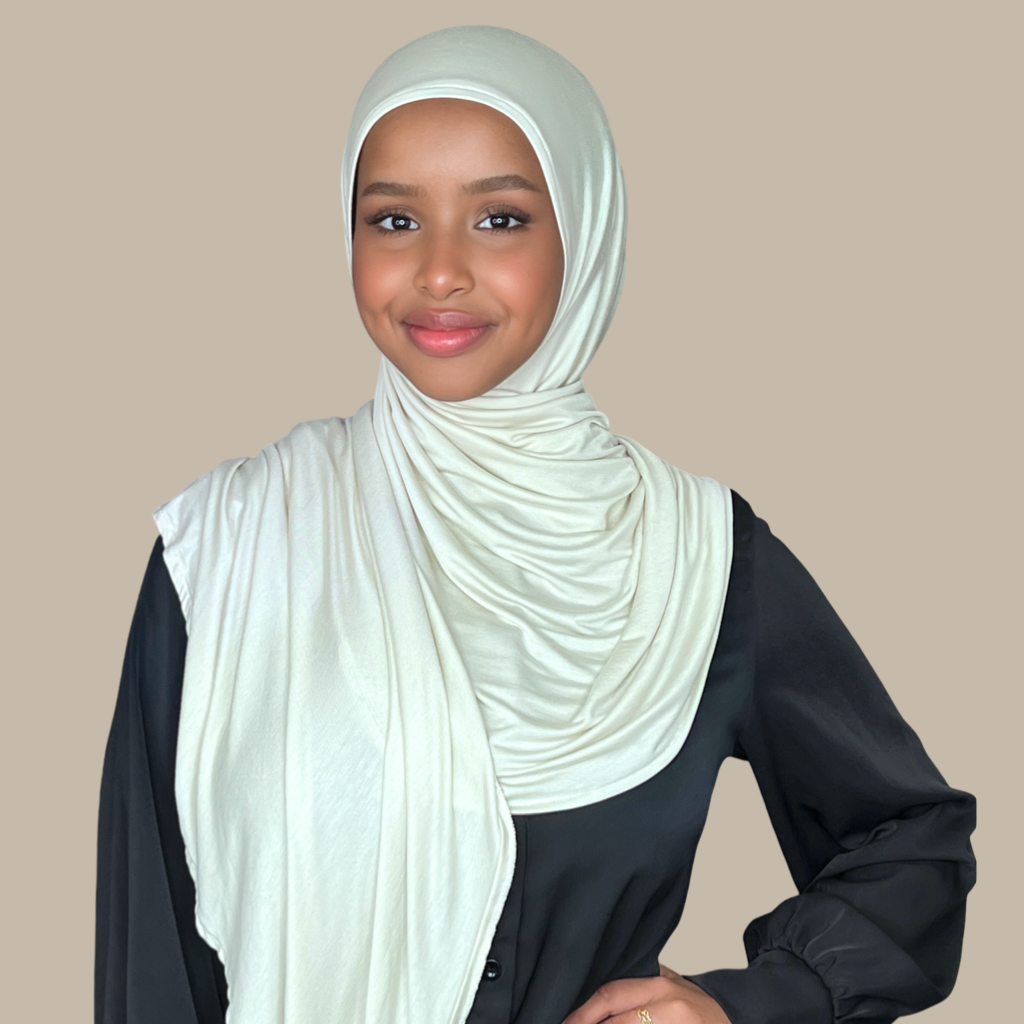 Pre-Sewn Jersey Hijab-Ivory