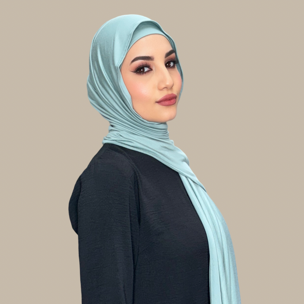 Premium Jersey Hijab-Pale Cyan