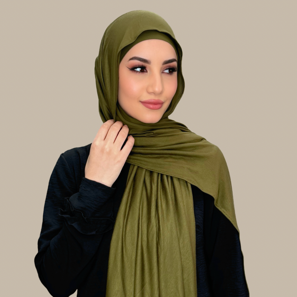 Premium Jersey Hijab-Olive Green