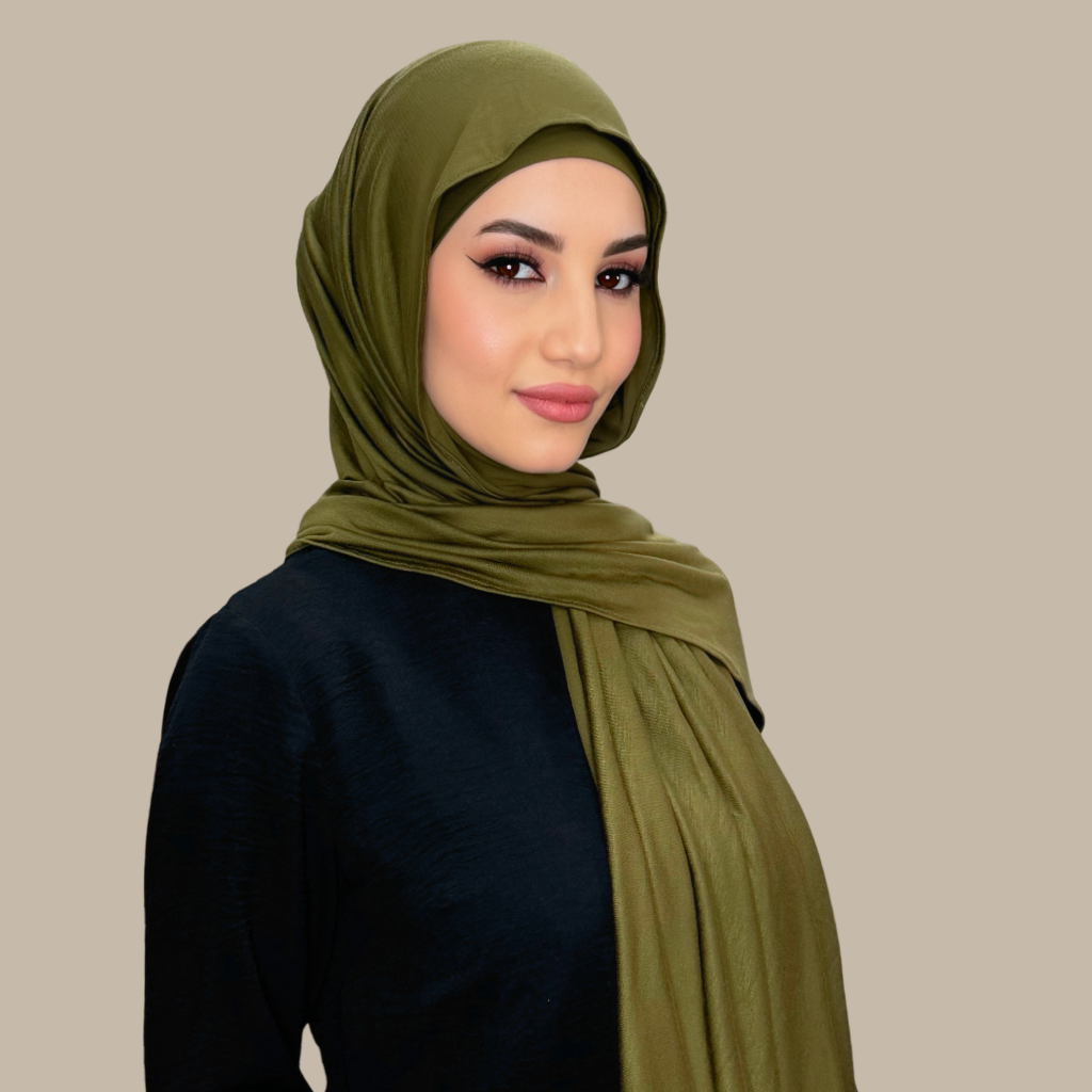 Premium Jersey Hijab-Olive Green