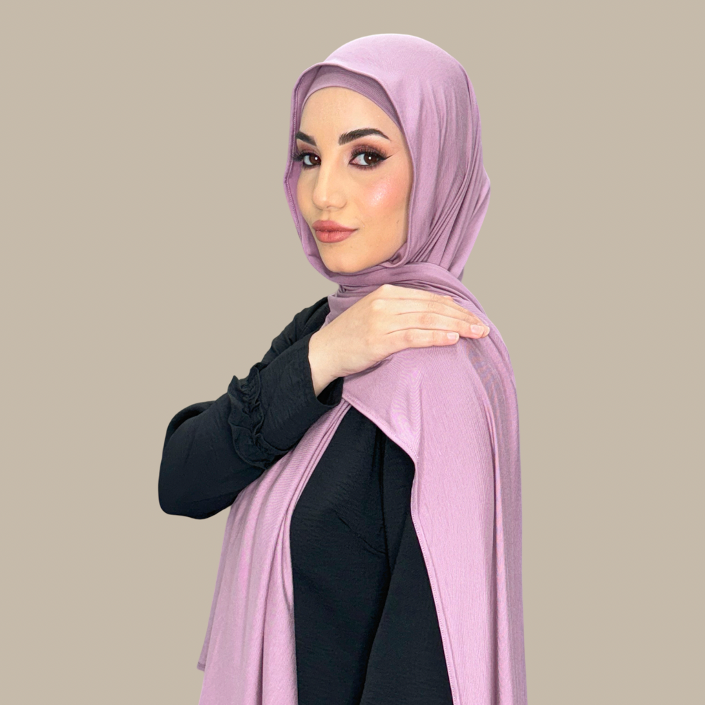 Premium Jersey Hijab-Khaki Rose