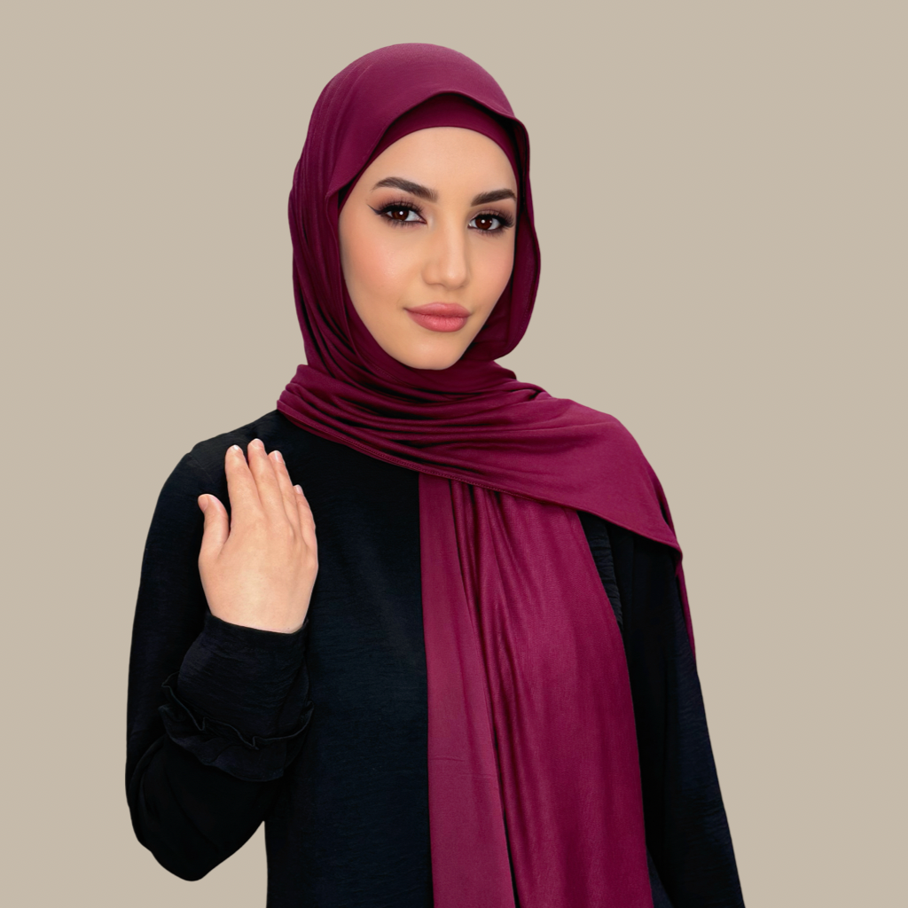 Premium Jersey Hijab-Burgundy