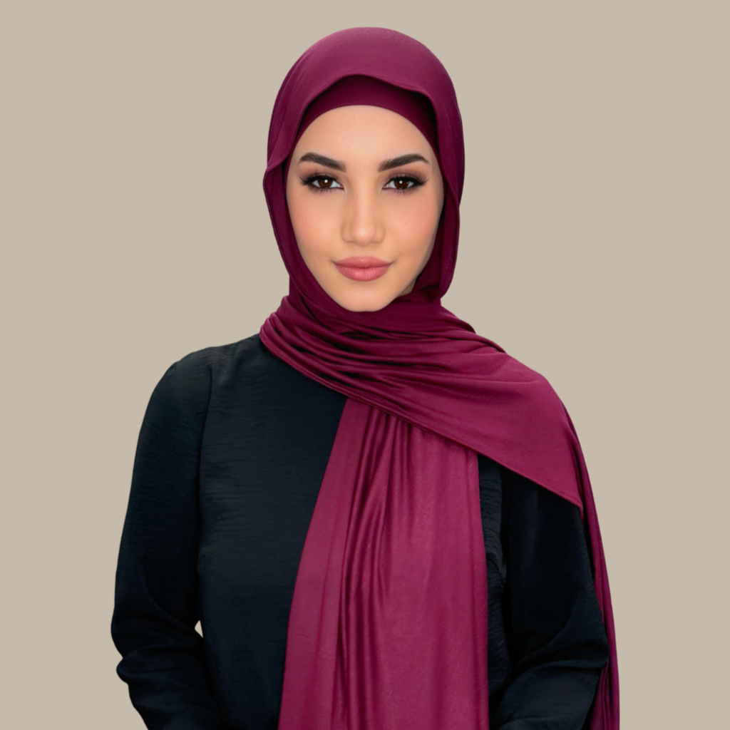 Premium Jersey Hijab-Burgundy