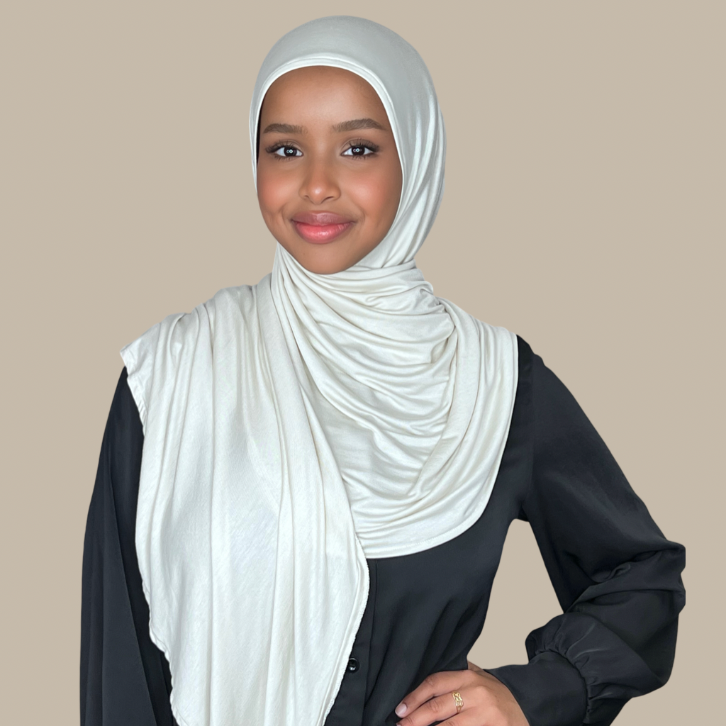 Pre-Sewn Jersey Hijab-Ivory