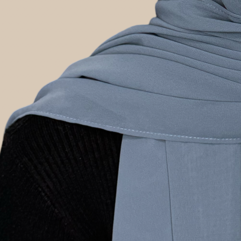 Luxury Chiffon Hijab-Dusty Blue