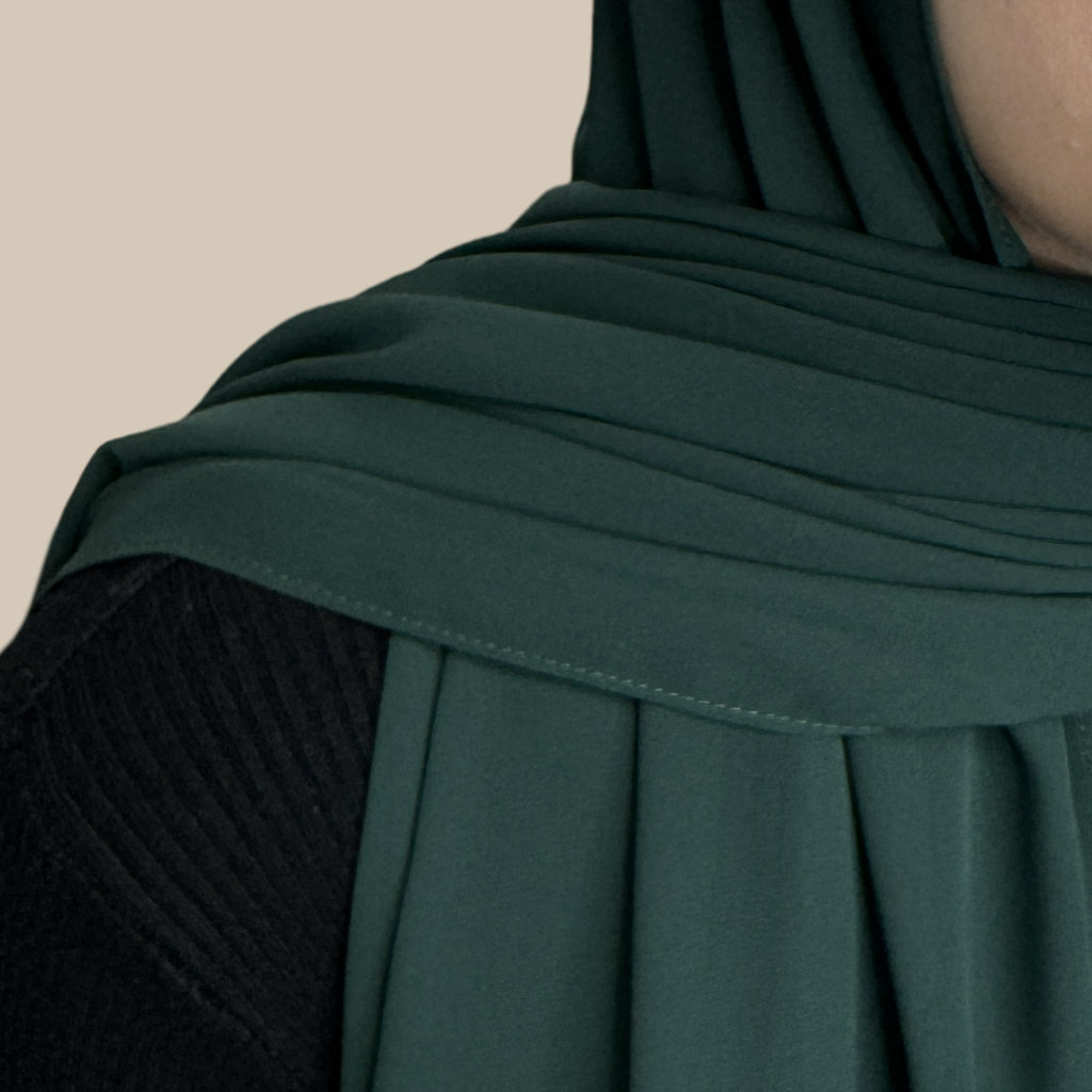 Luxury Chiffon Hijab-Deep Green