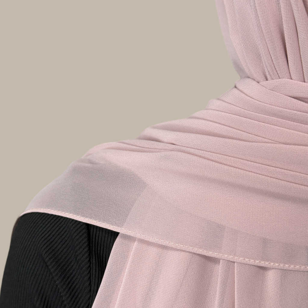 Luxury Chiffon Hijab-Rose Gold