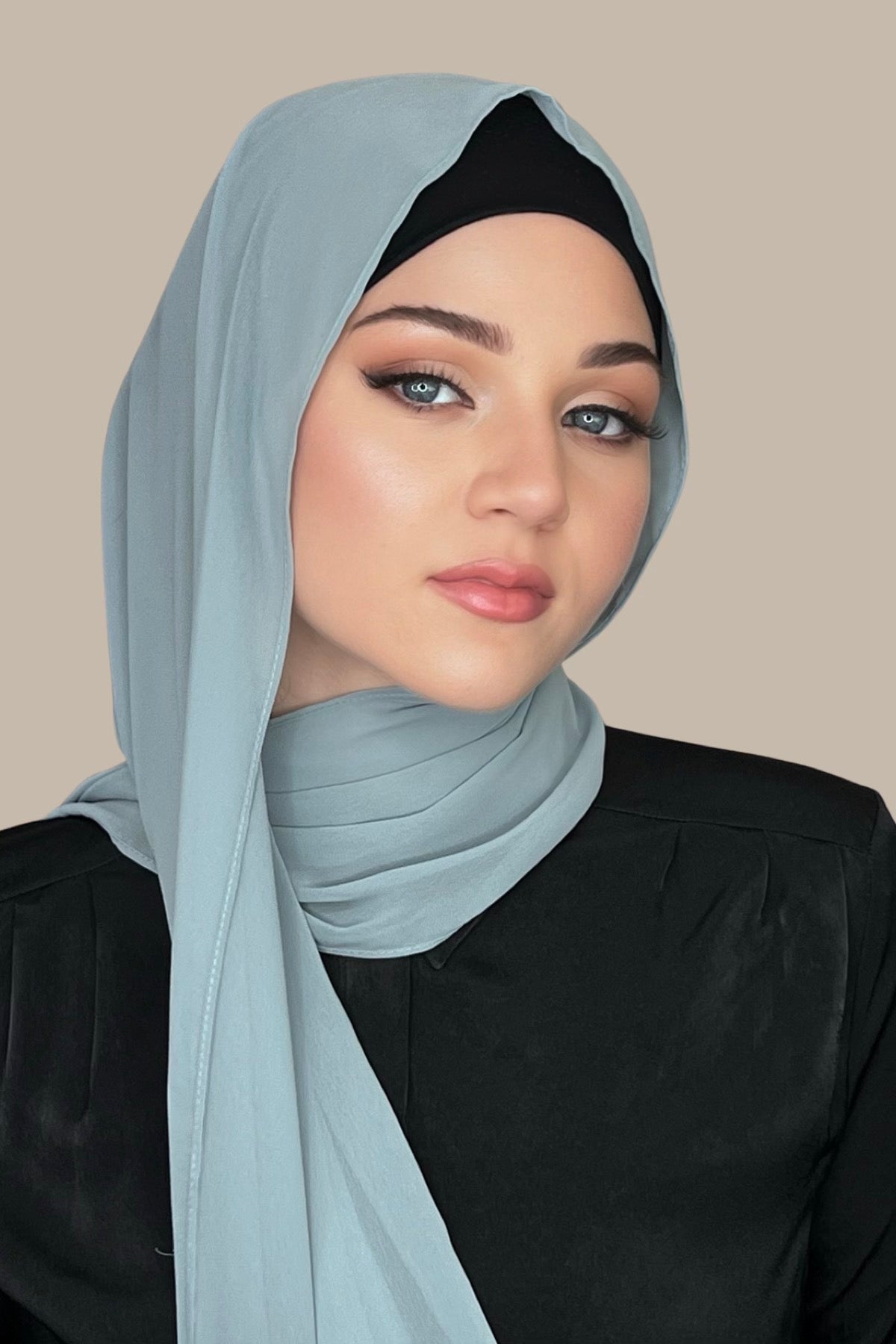 Luxury Chiffon Hijab-Stone Green