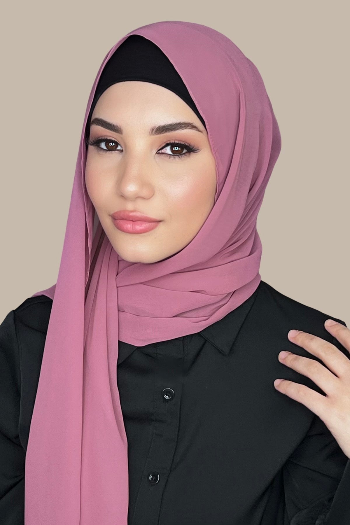 Luxury Chiffon Hijab-Pale Rose