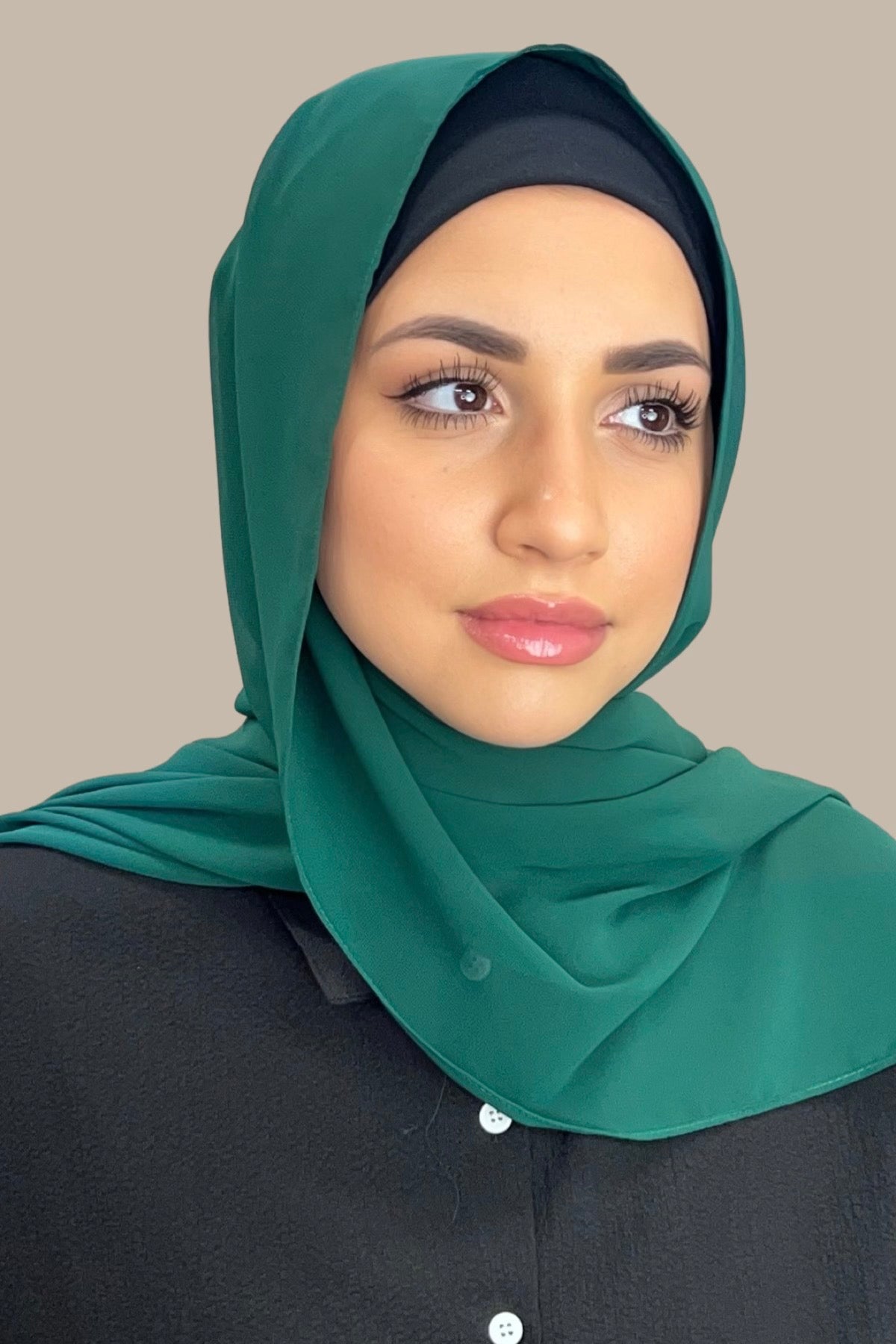 Luxury Chiffon Hijab-Forrest Green