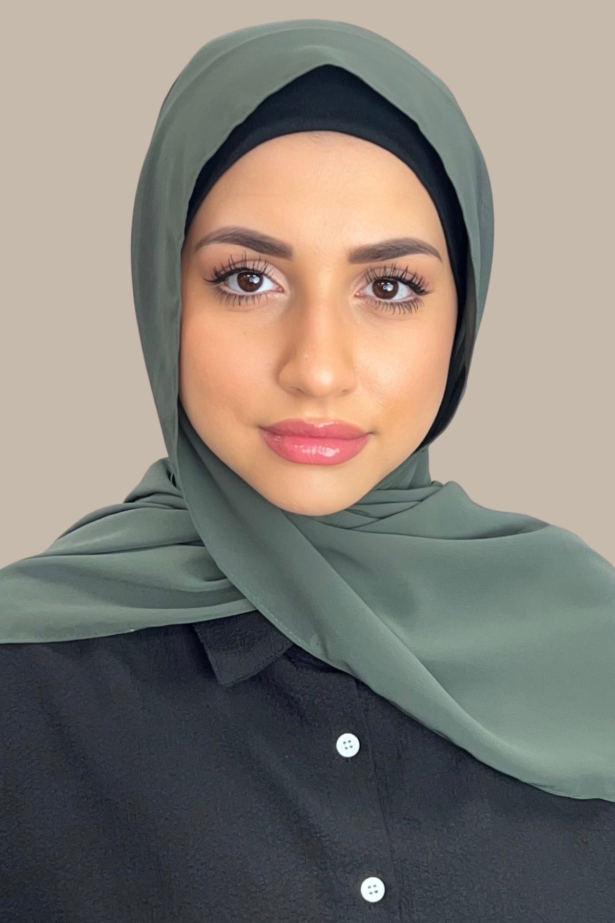 Luxury Chiffon Hijab-Army Green