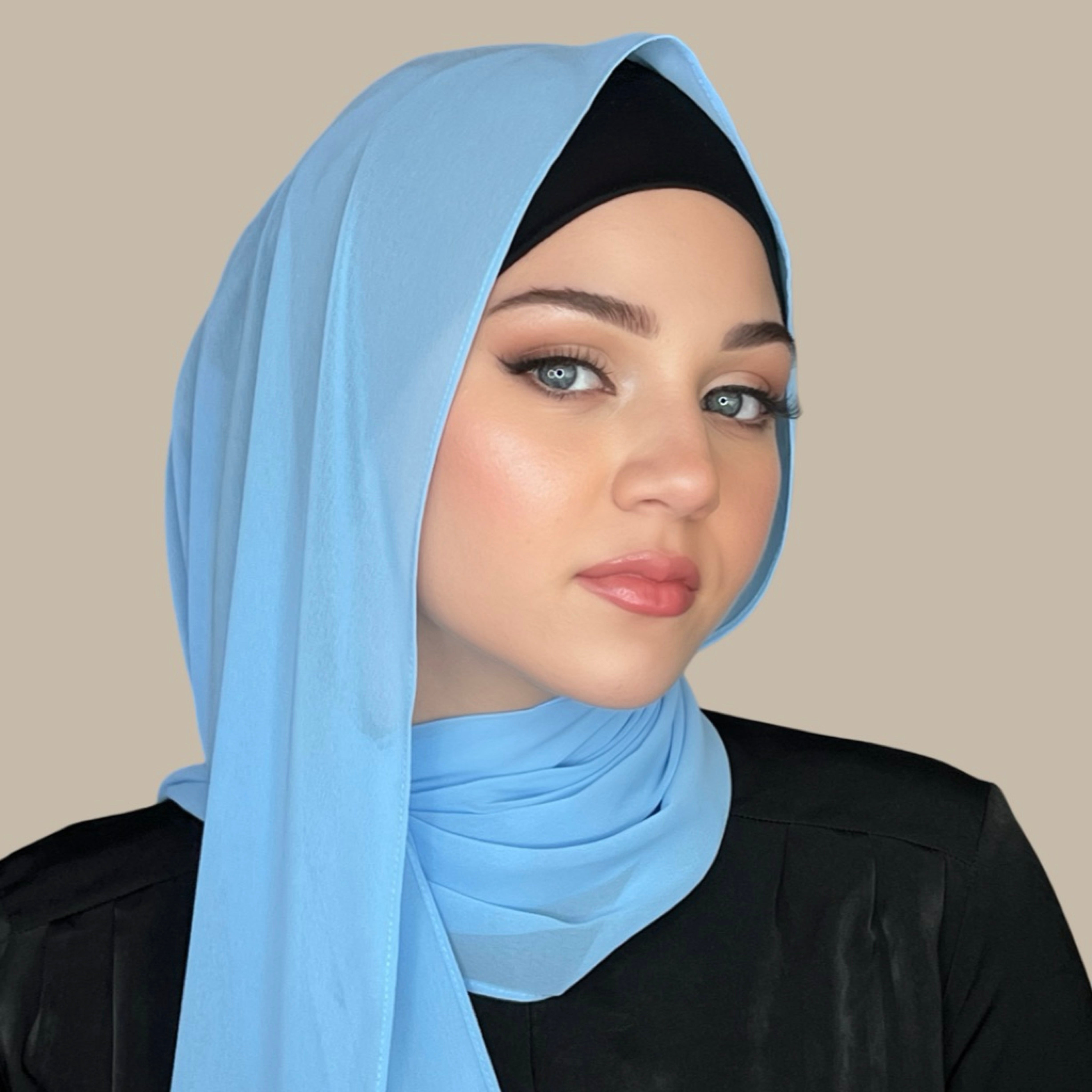 Luxury Chiffon Hijab-Arctic Blue (FINAL SALE)