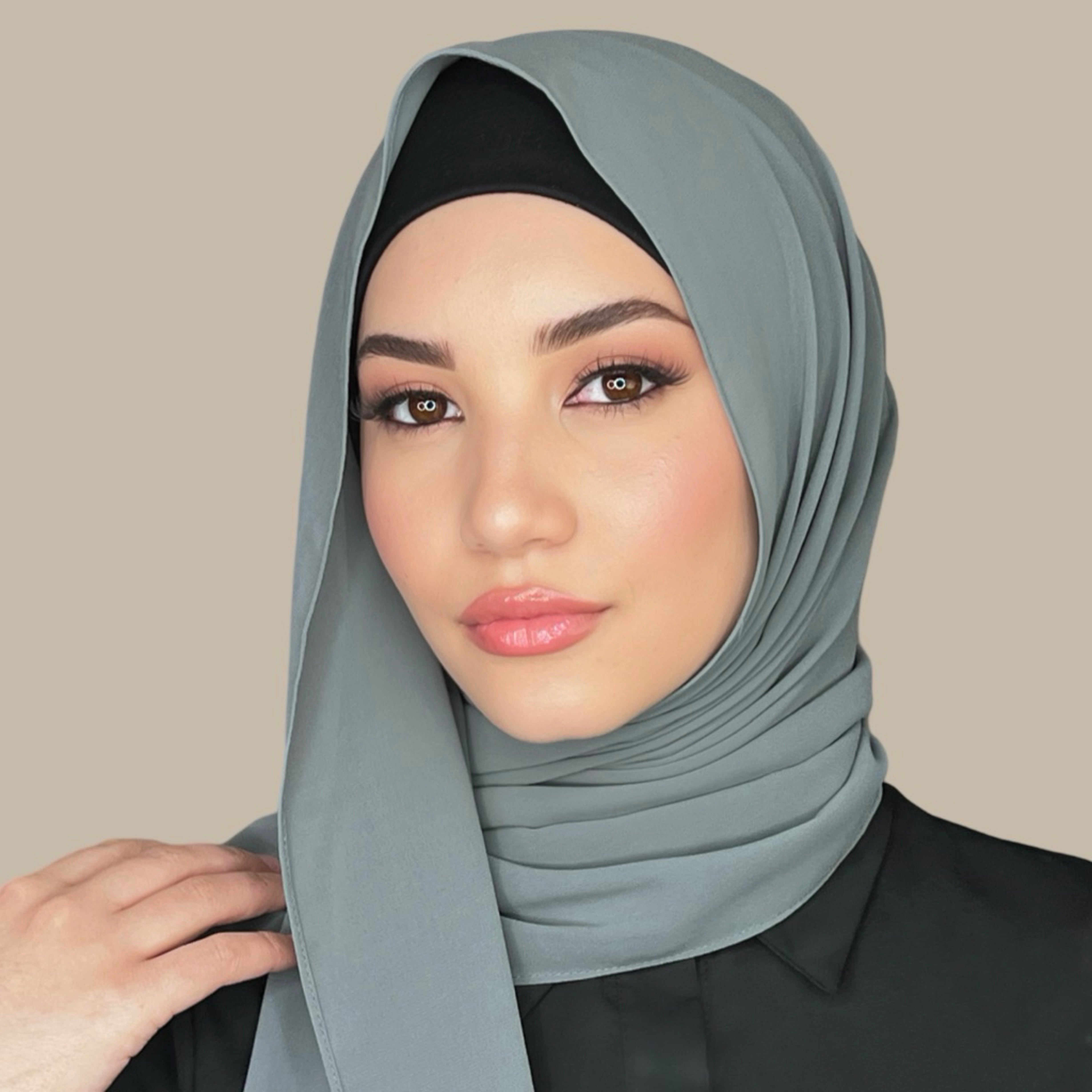 Classic Chiffon Hijab-Charcoal