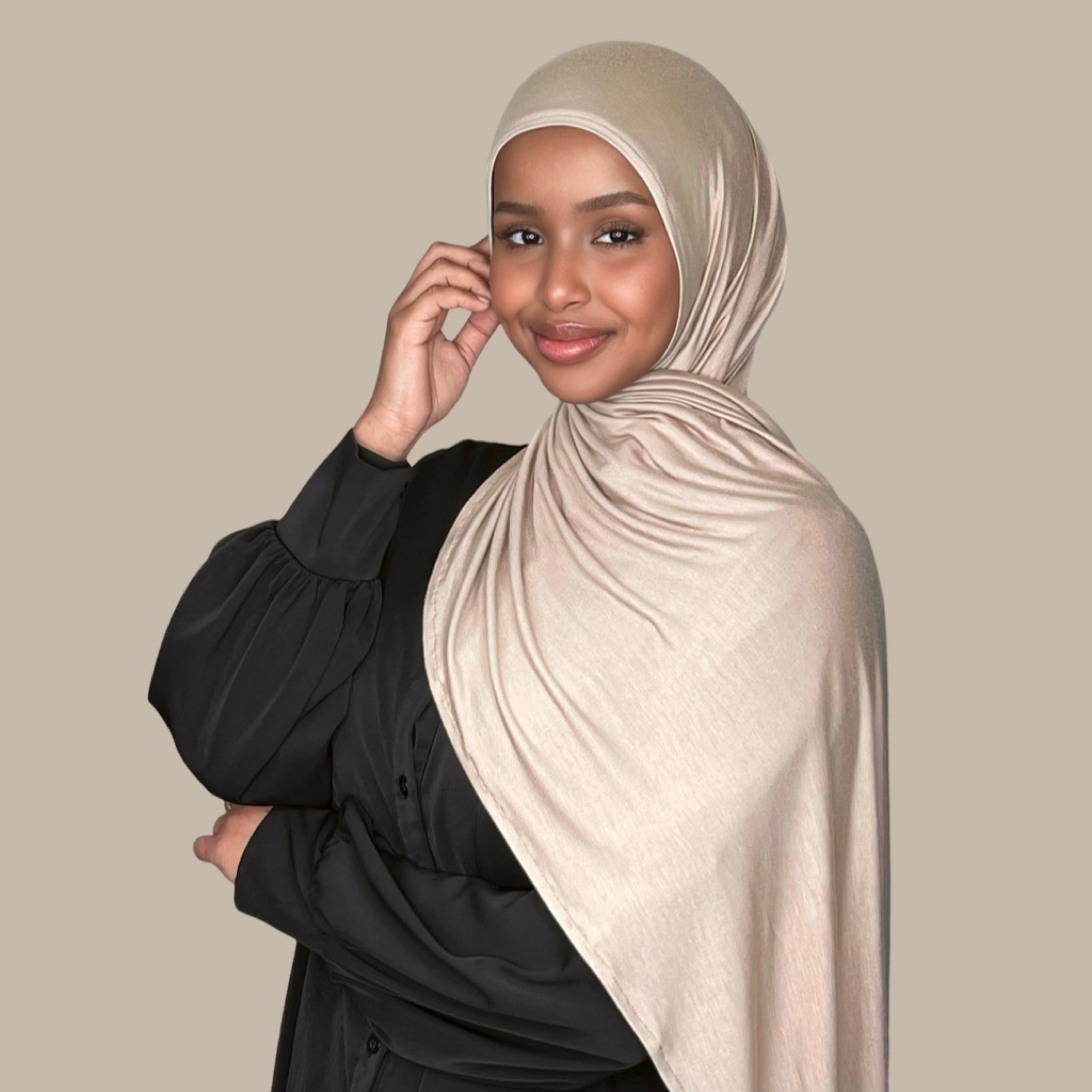 Pre-Sewn Jersey Hijab-Vanilla