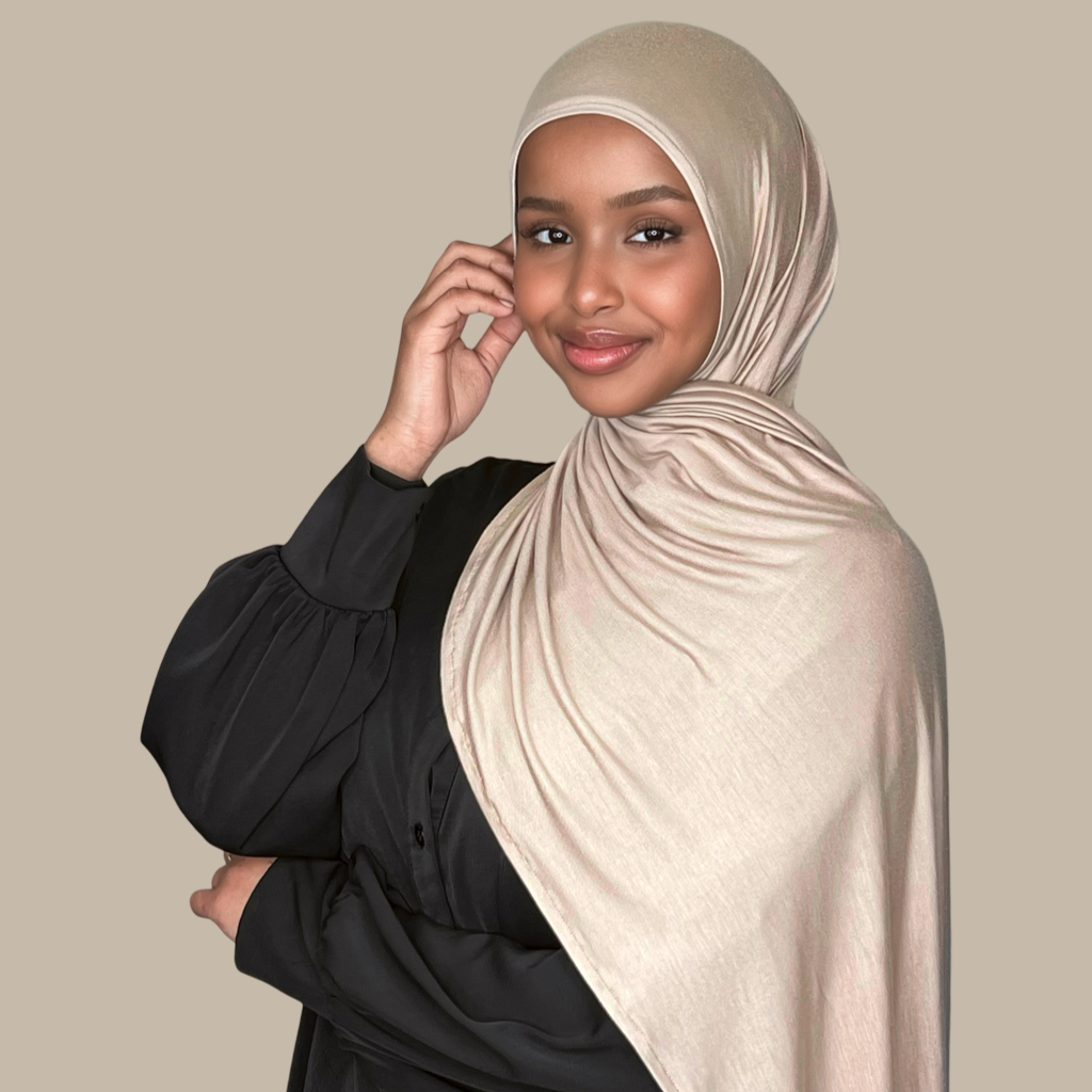 Pre-Sewn Jersey Hijab-Vanilla