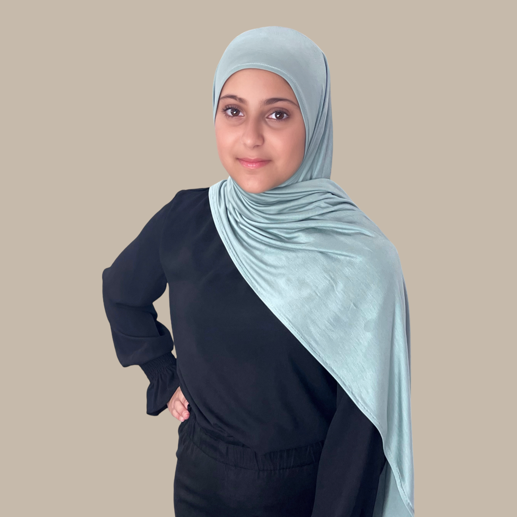 Modish Girl Pre-Sewn Jersey hijab-Pale Cyan