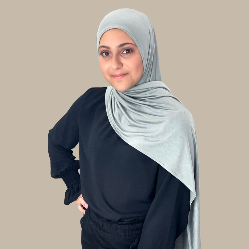 Modish Girl Pre-Sewn Jersey Hijab-Stone Green