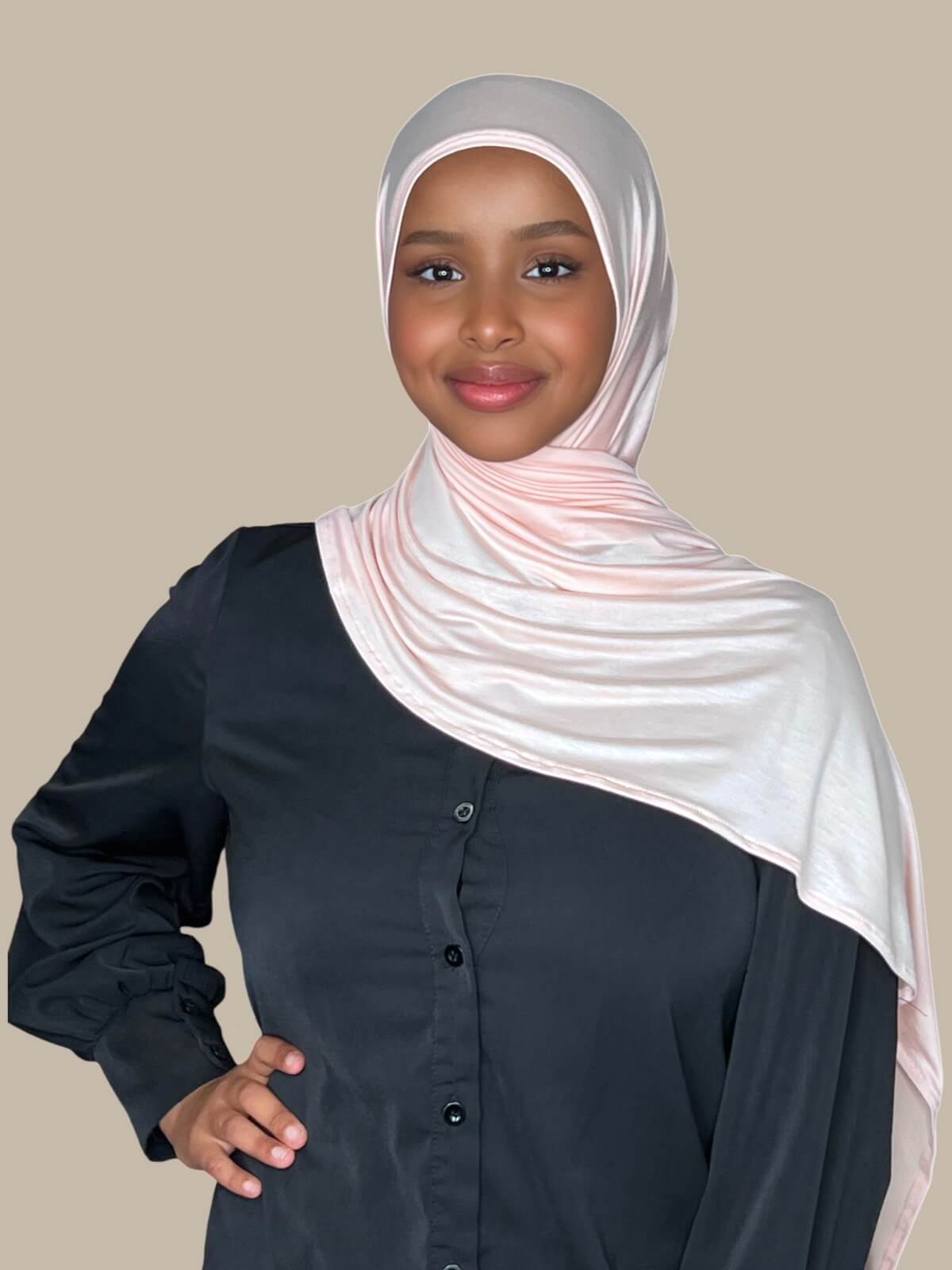 Pre-Sewn Jersey Hijab-Pearl