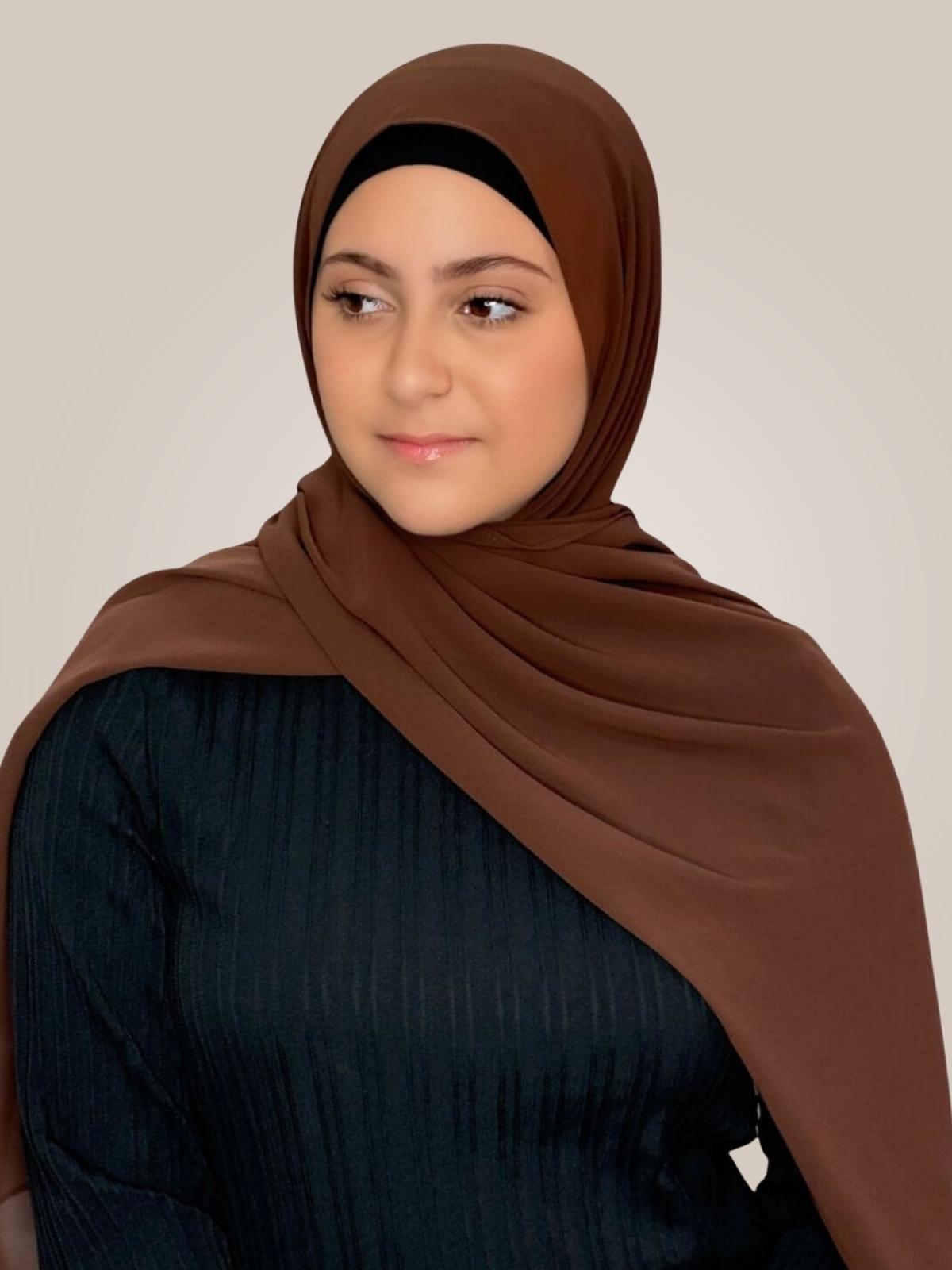 Modish Girl Luxury Chiffon Hijab-Brunette