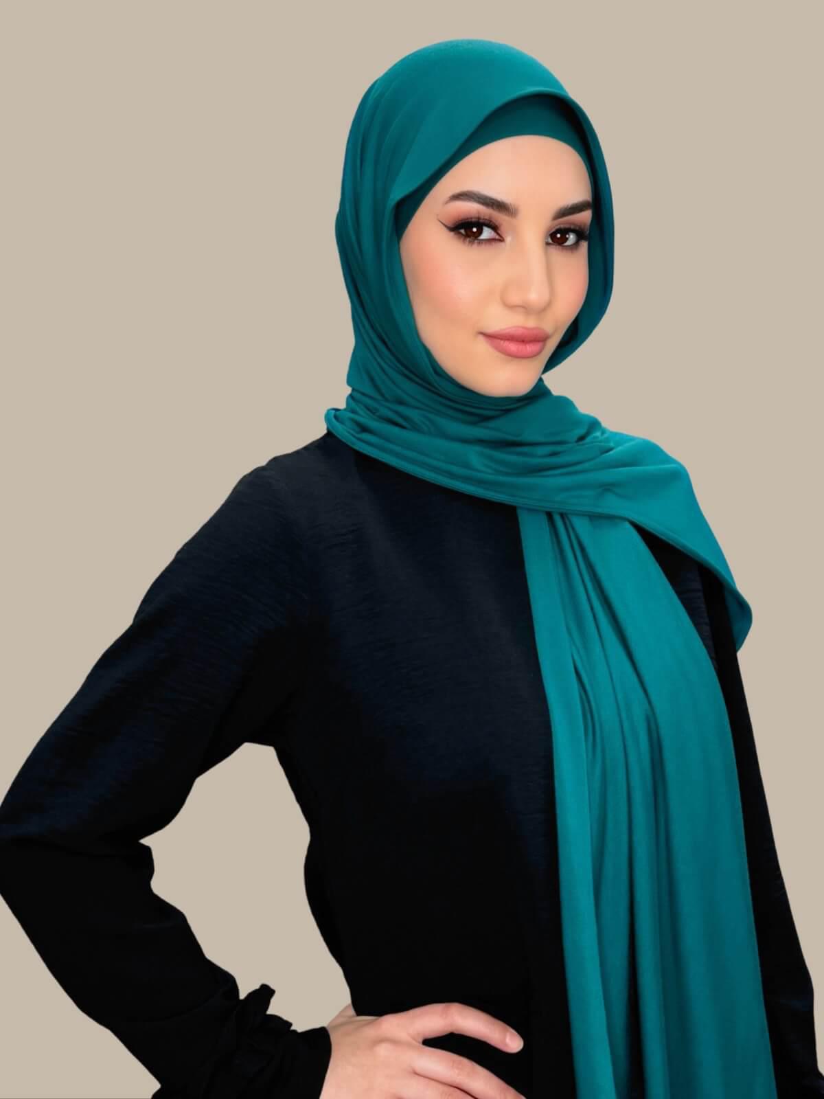 Premium Jersey Hijab-Pine Green