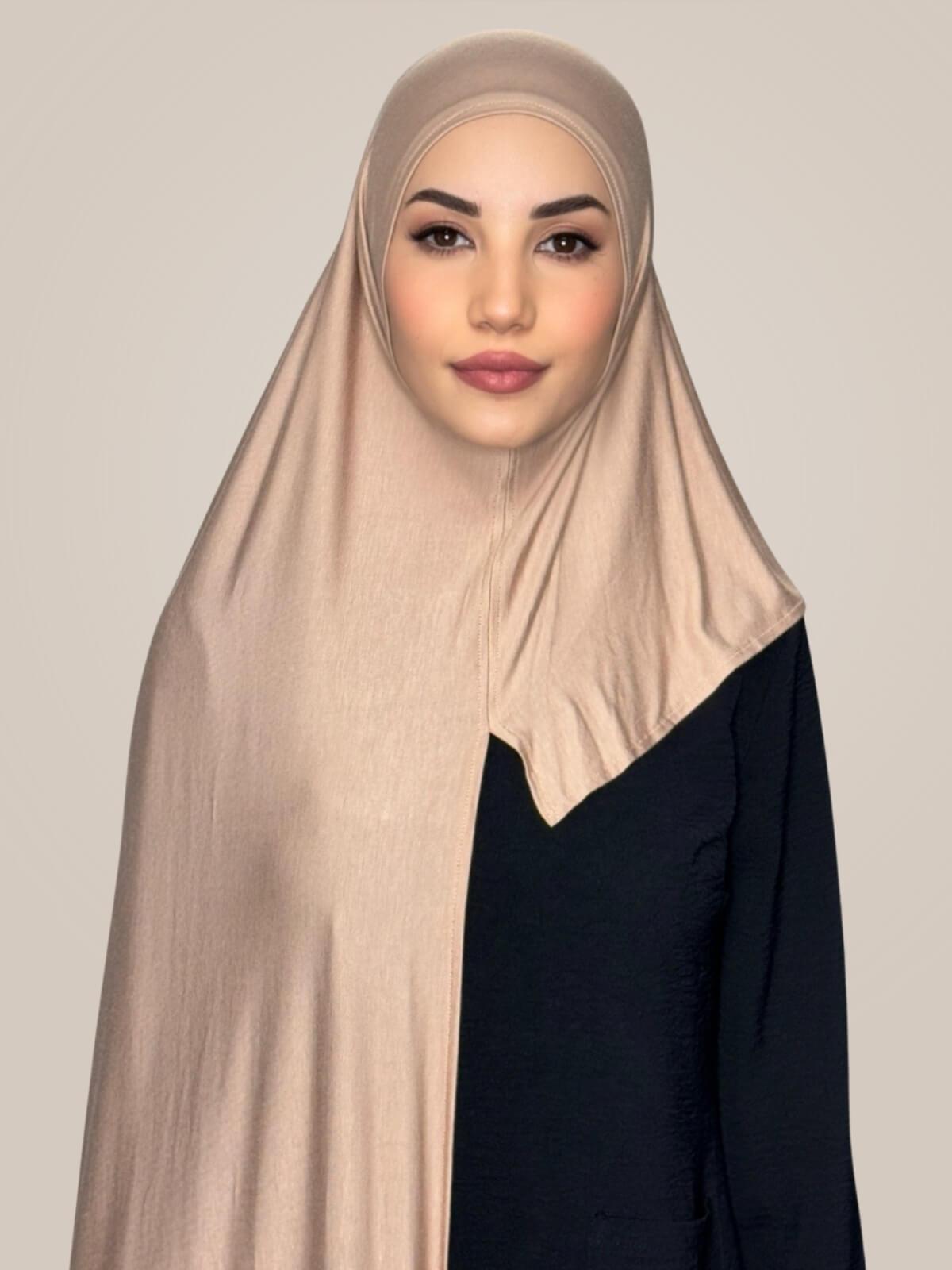 Pre-Sewn Jersey Hijab-Warm Taupe