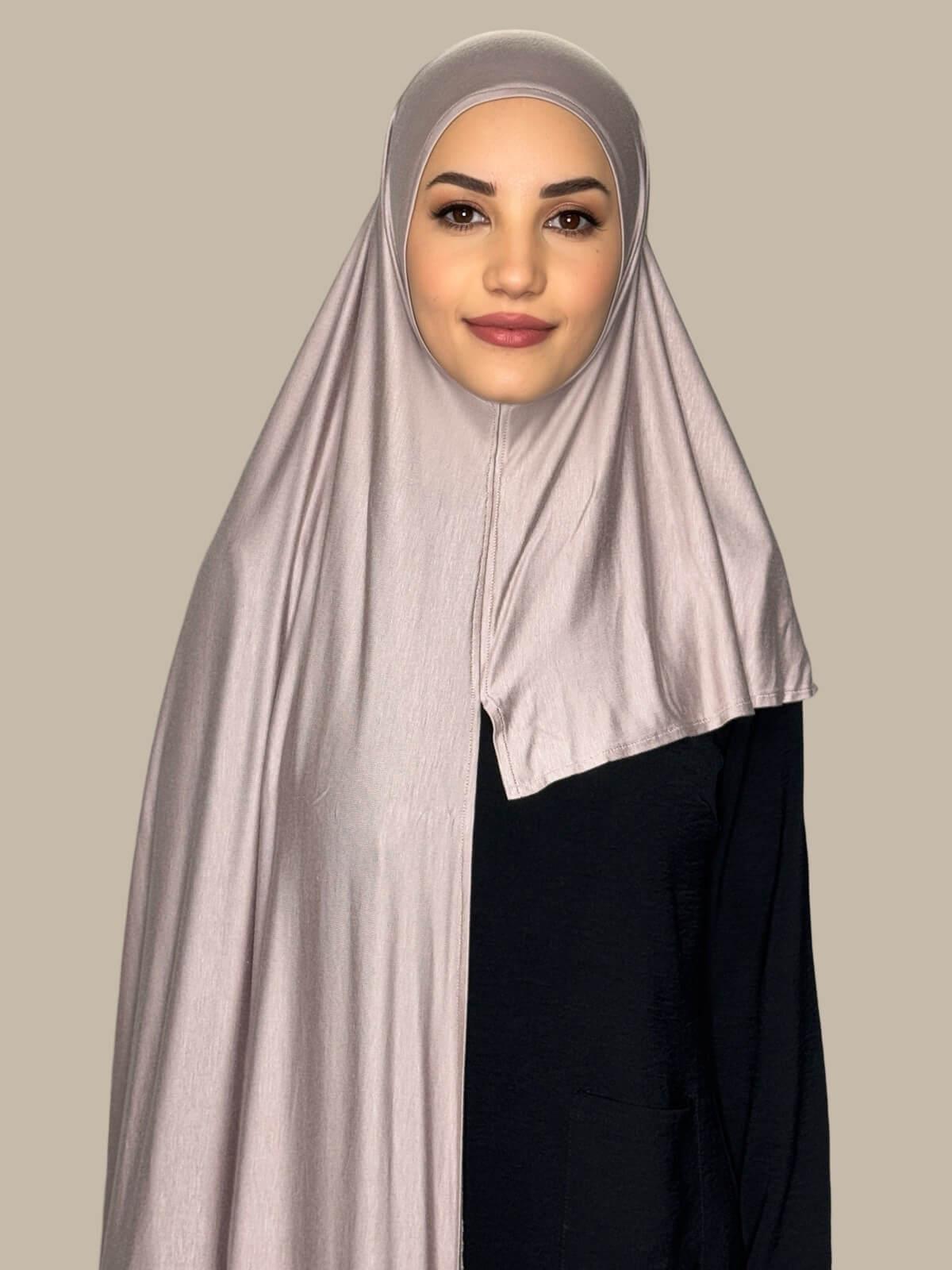 Sphinx Pre-Sewn Jersey Hijab front view on model showing full coverage and smooth drape on both sides
