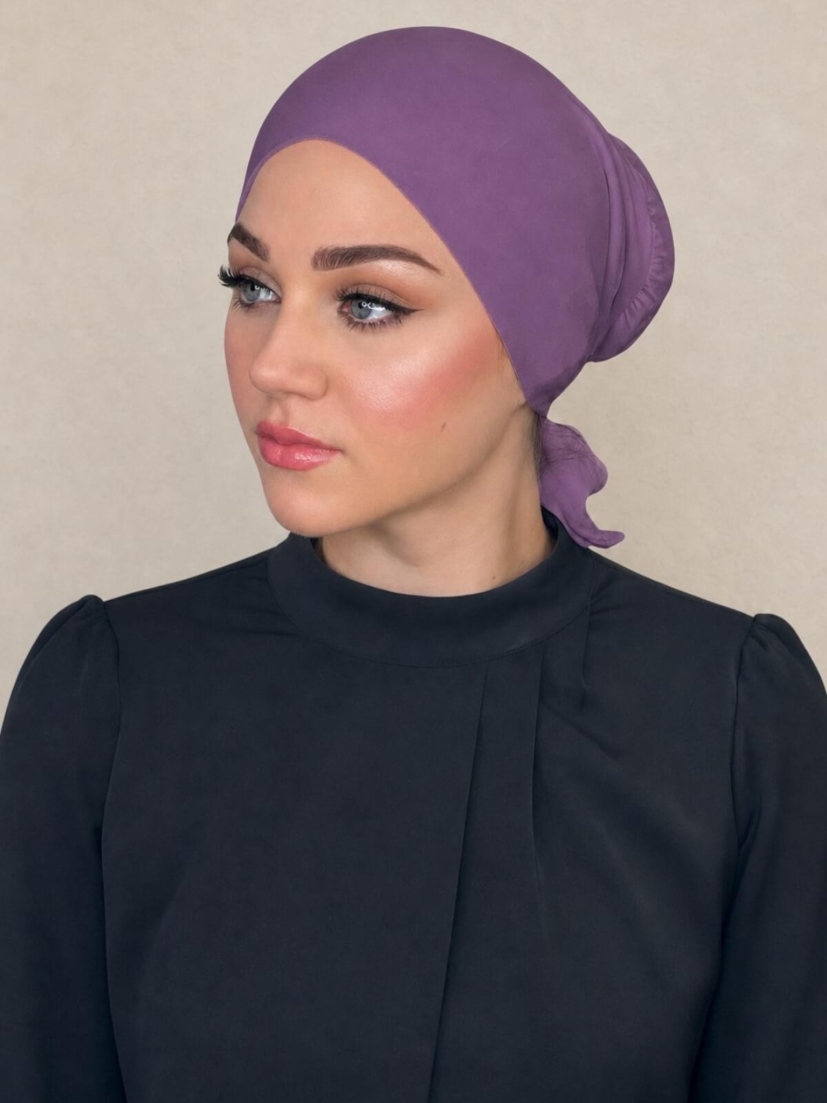 Tie back underscarf-Mauve Taupe