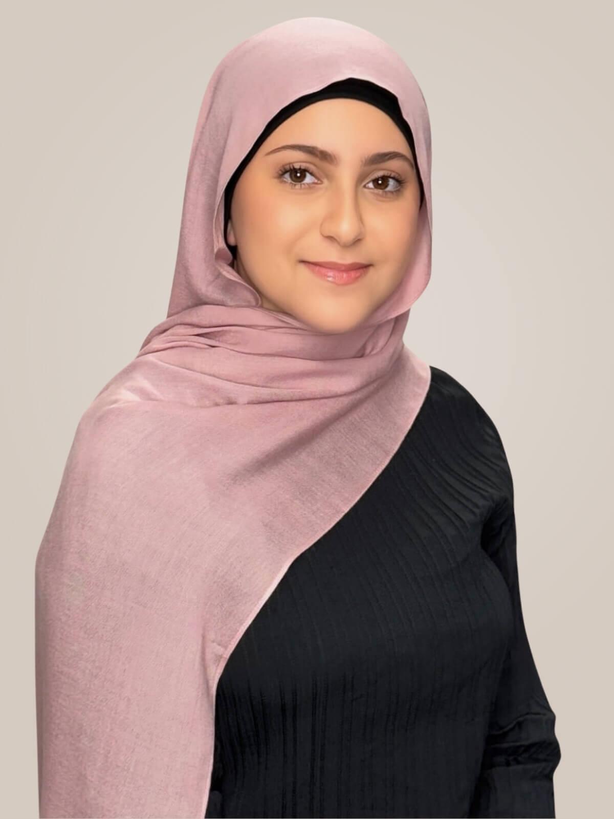 Modish Girl Cotton Modal Hijab-Misty Rose