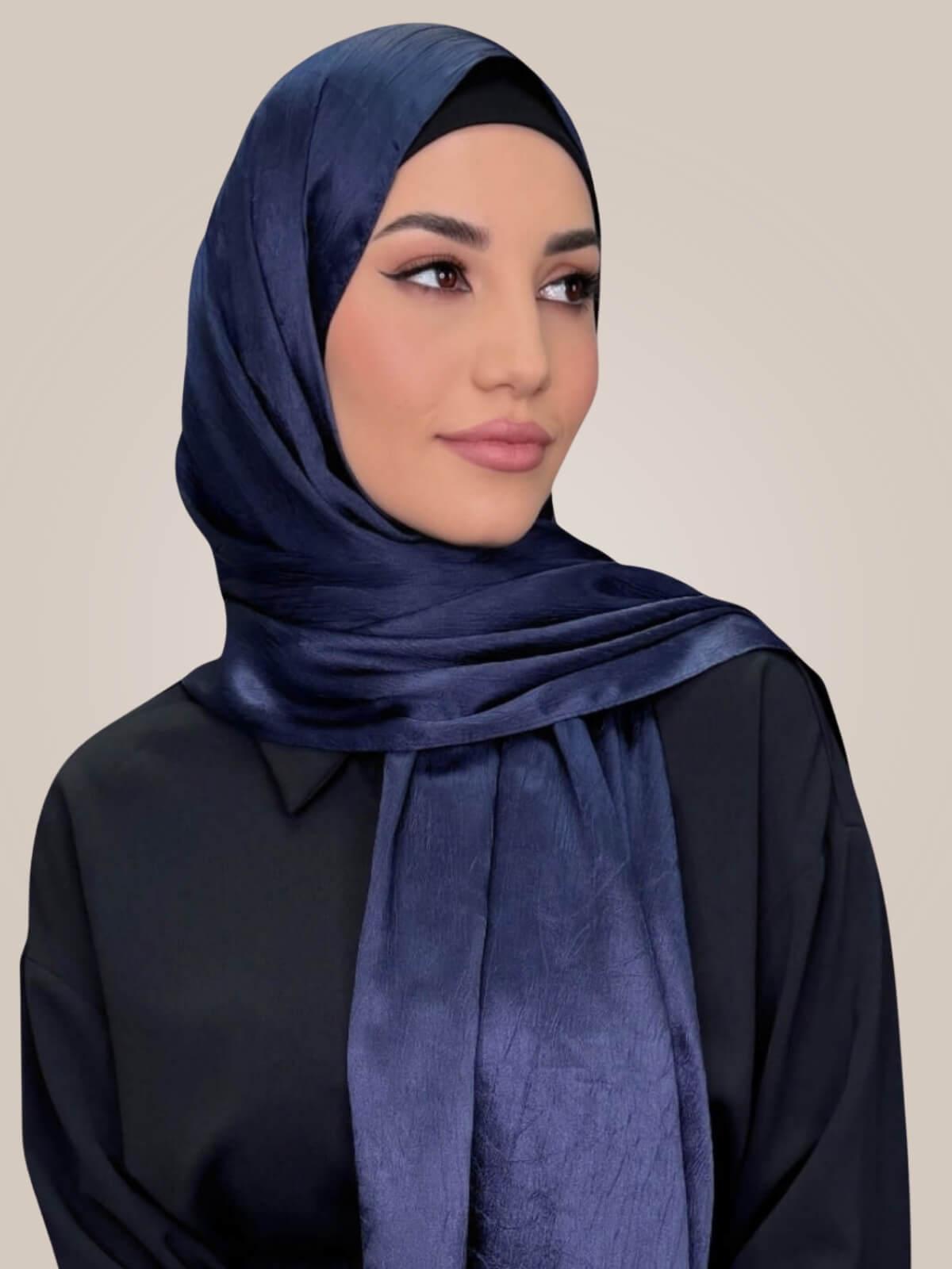 Classic Satin Hijab-Navy