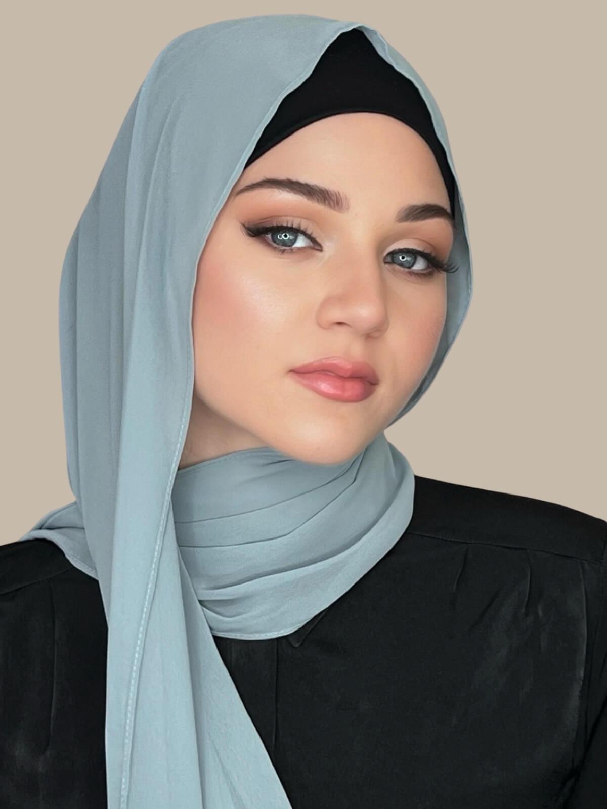 Luxury Chiffon Hijab-Stone Green