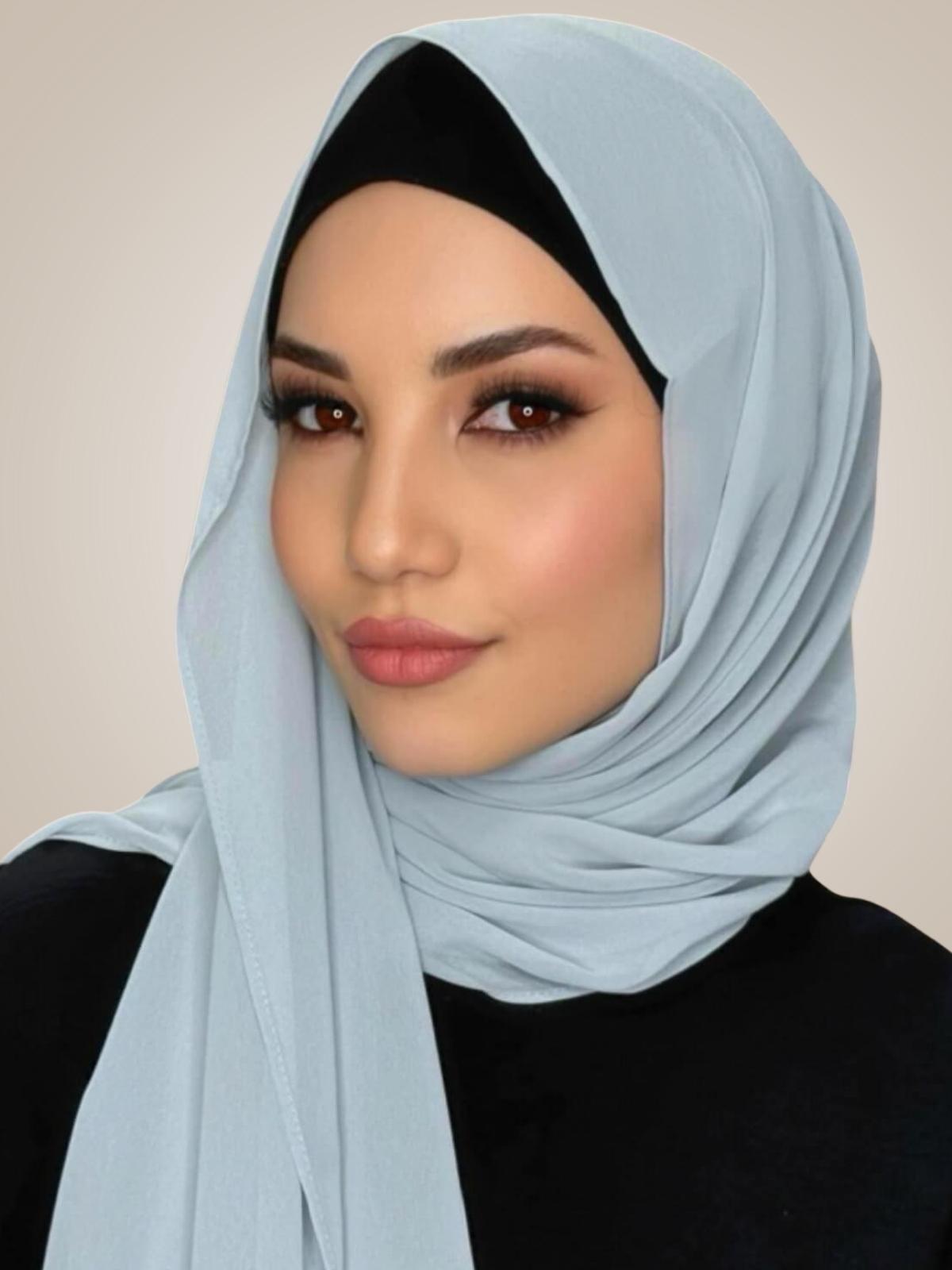 Luxury Chiffon Hijab-Grandma Grey