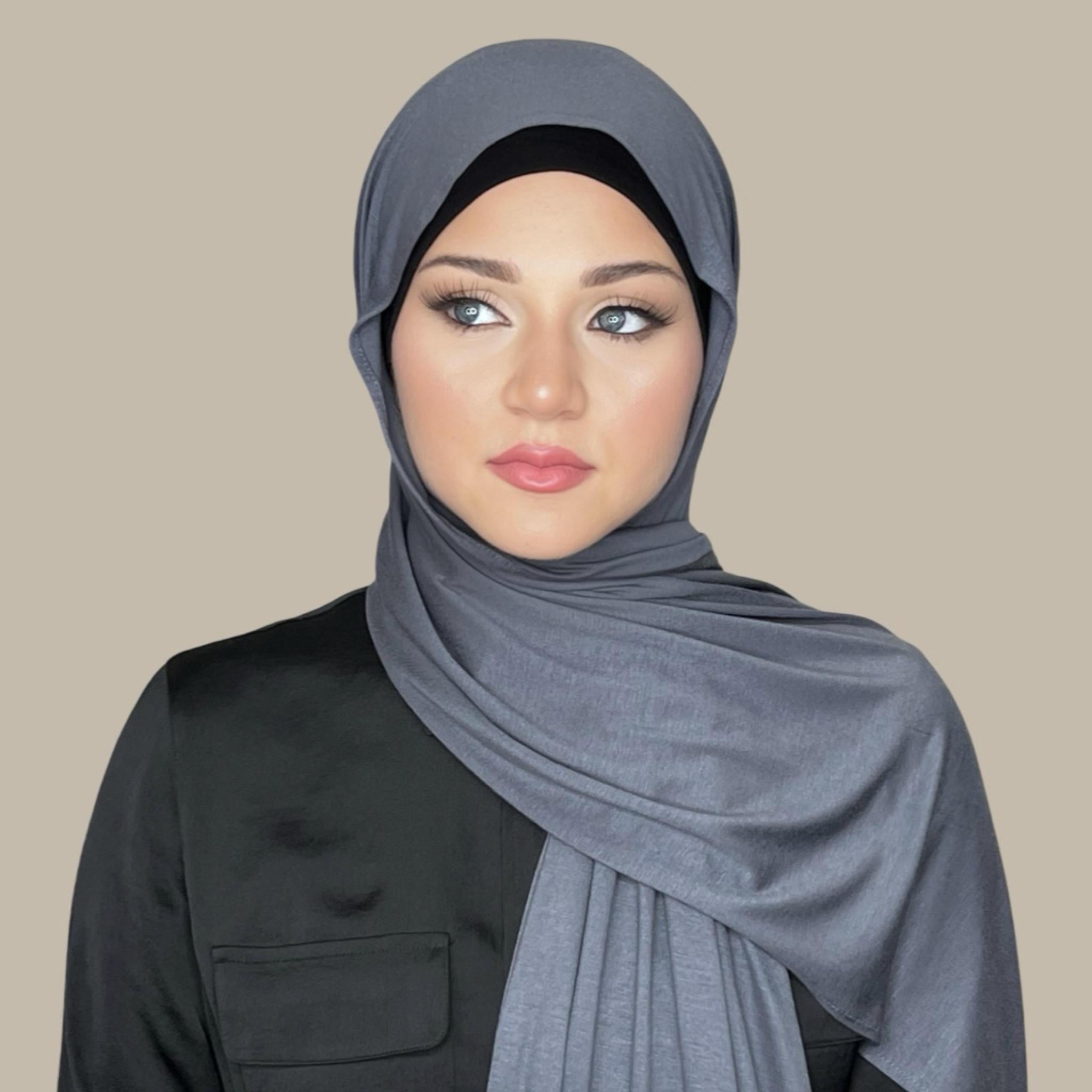 Classic Jersey hijab-Charcoal