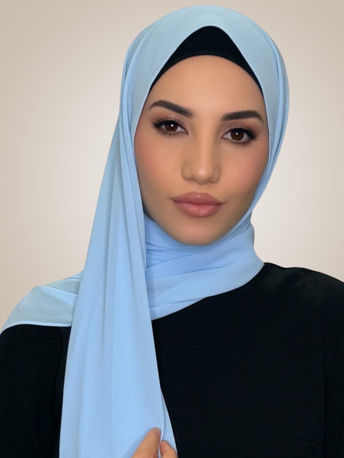 Classic Chiffon Hijab-Aqua