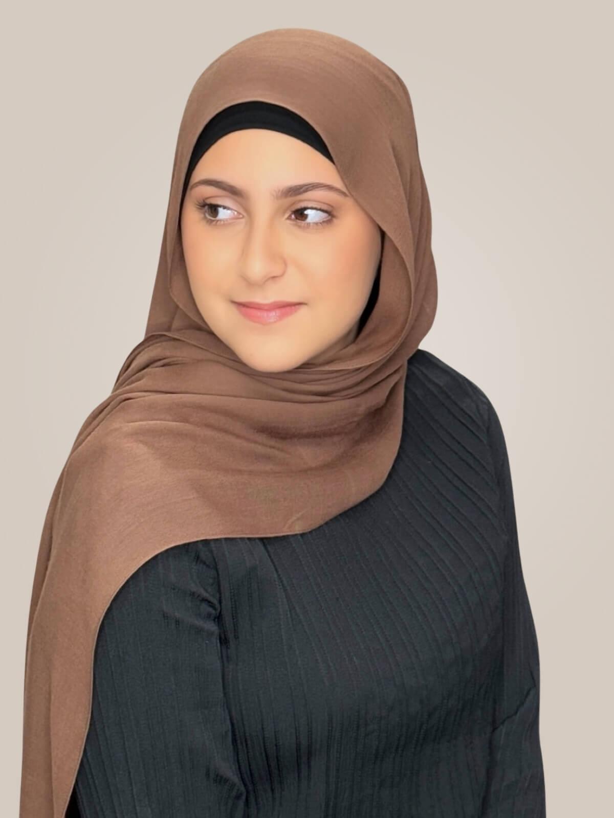 Modish Girl Cotton Modal Hijab-Golden Walnut