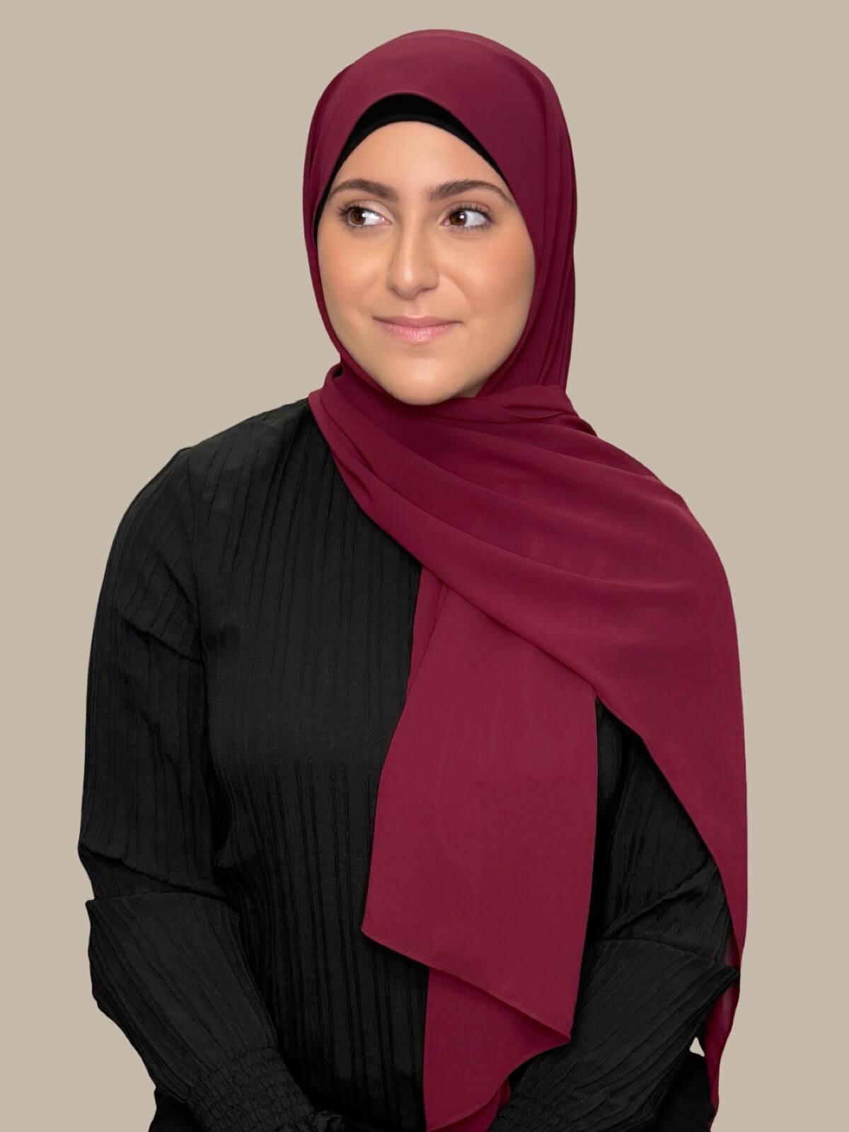 Modish Girl Luxury Chiffon Hijab-Wine