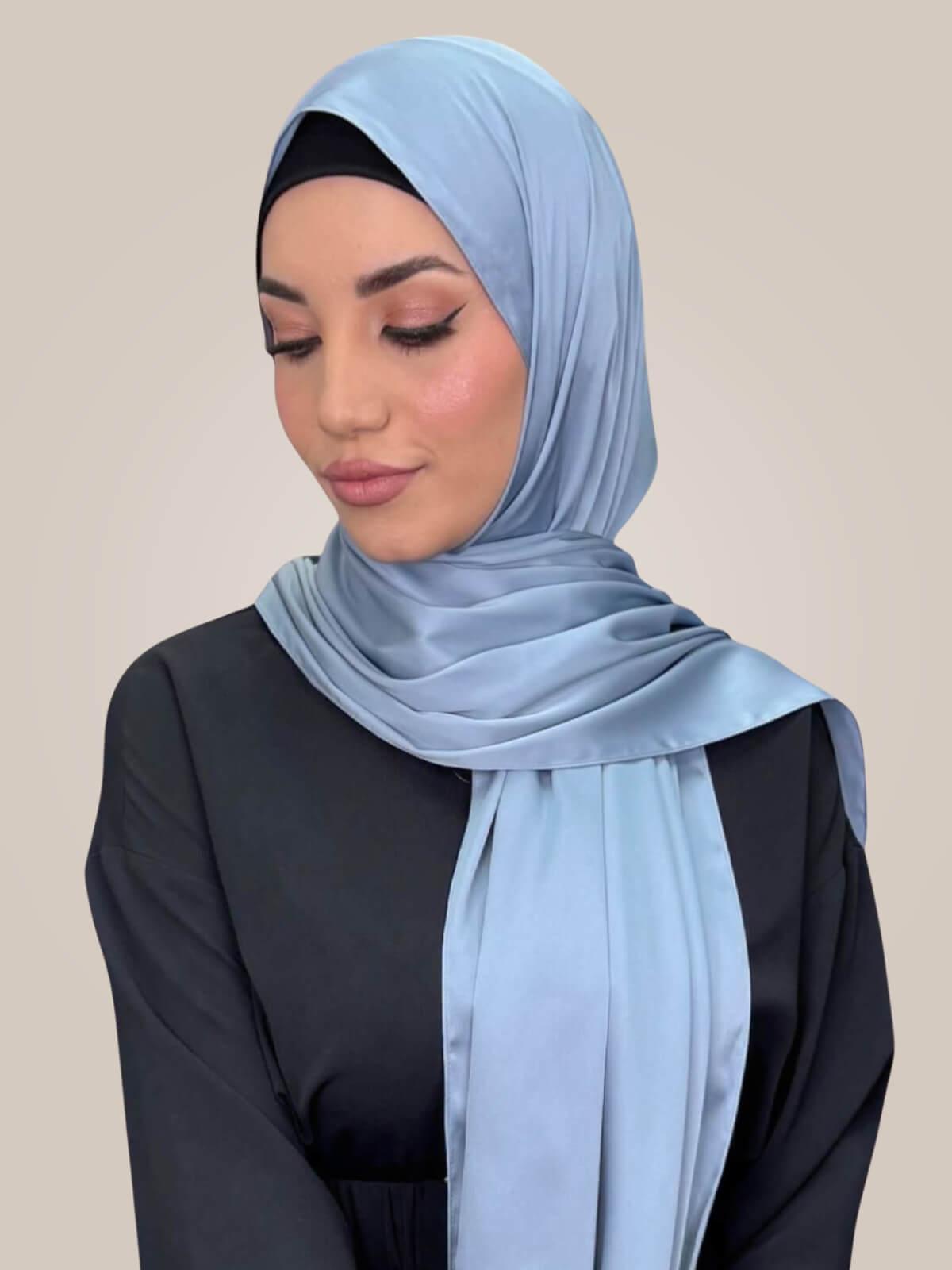 Premium Satin Hijab-Denim Dust