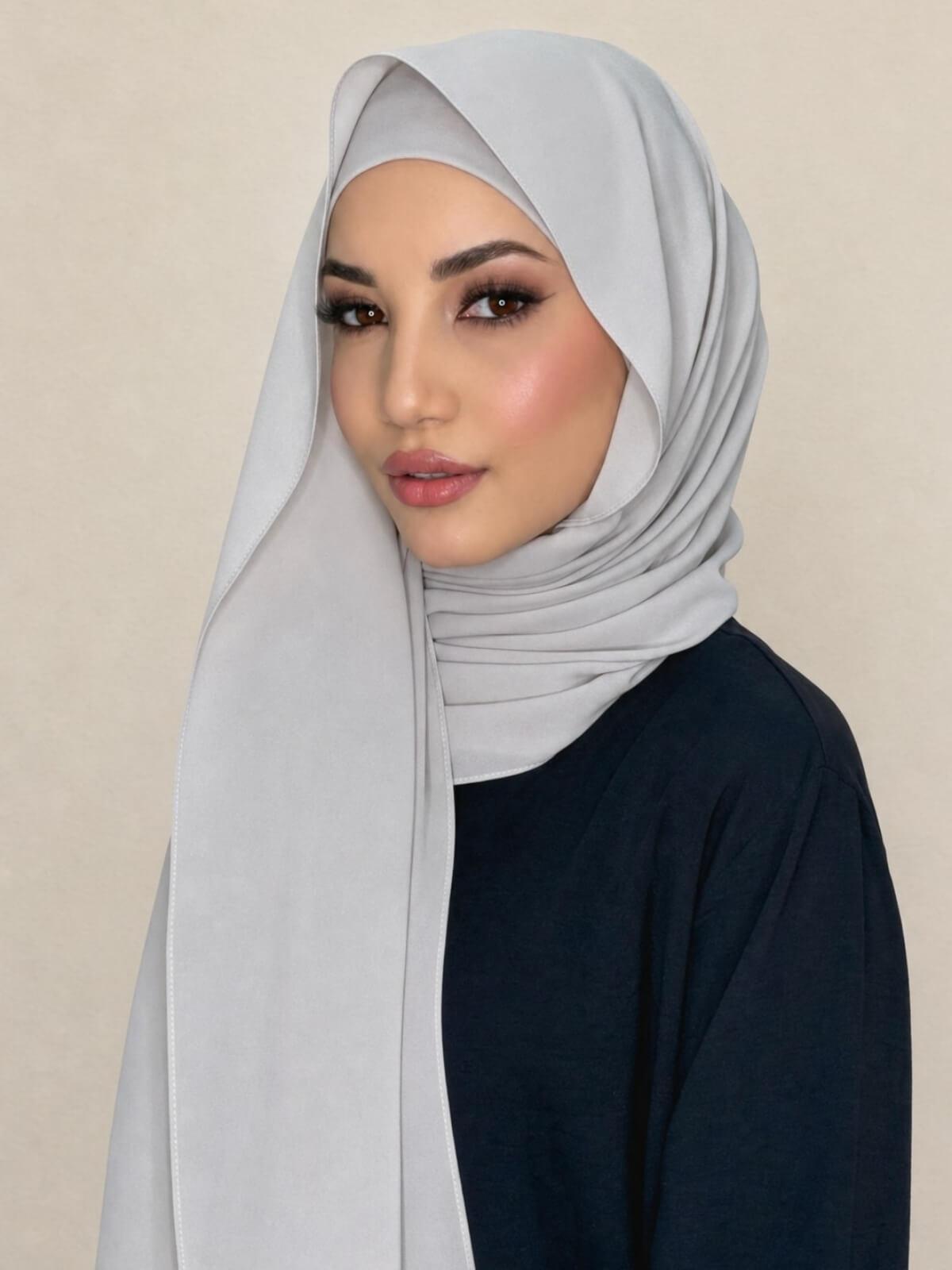 Matching Chiffon Hijab Set-Misty Lilac