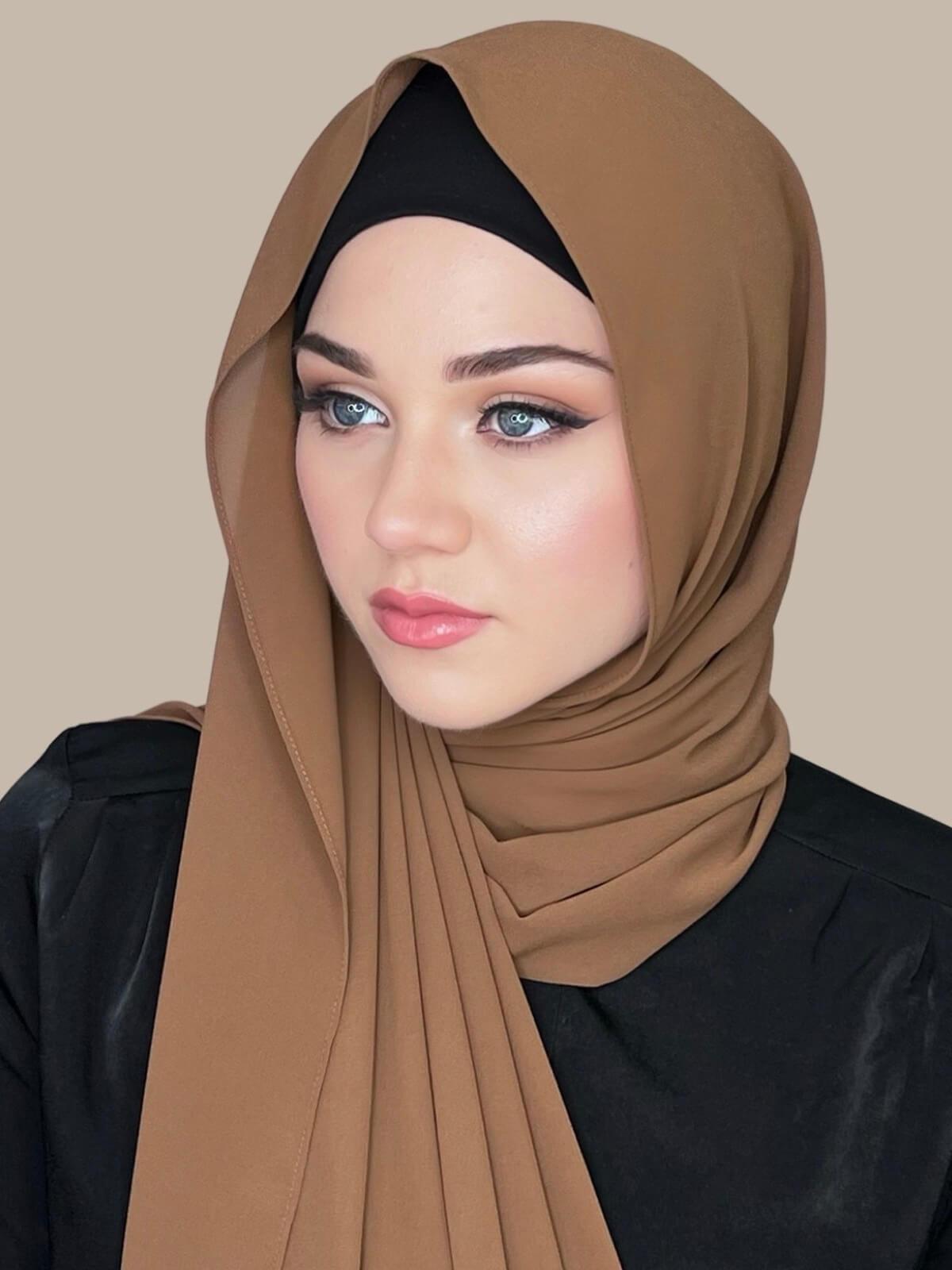 Classic Chiffon Hijab-Rust Brown