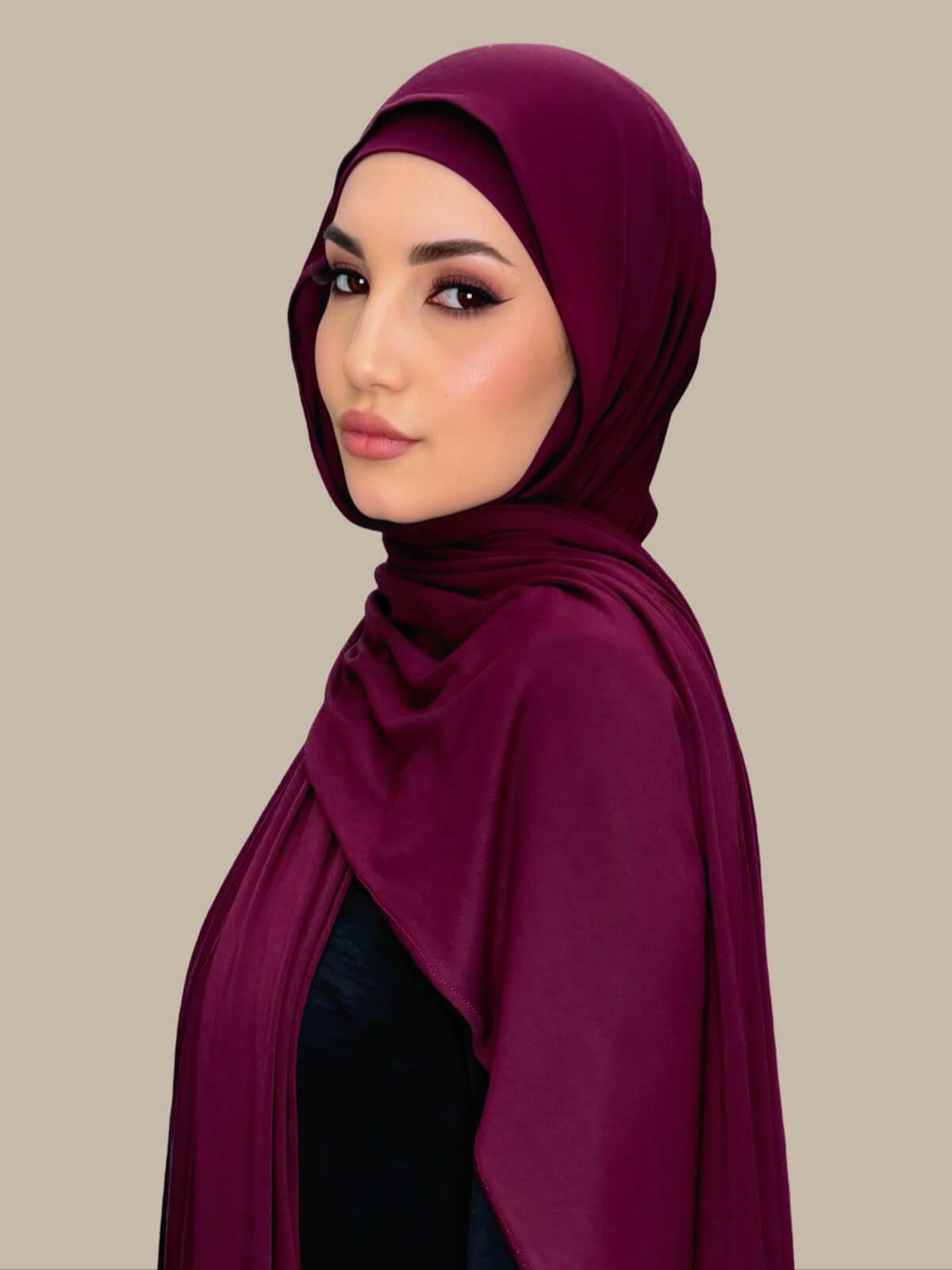 Premium Jersey hijab-Wine