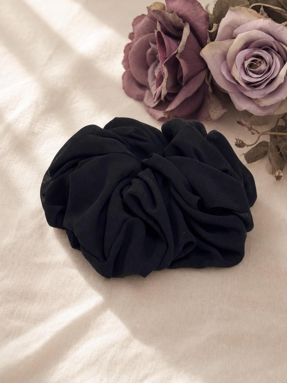 Chiffon Hijab Scrunchie-Black