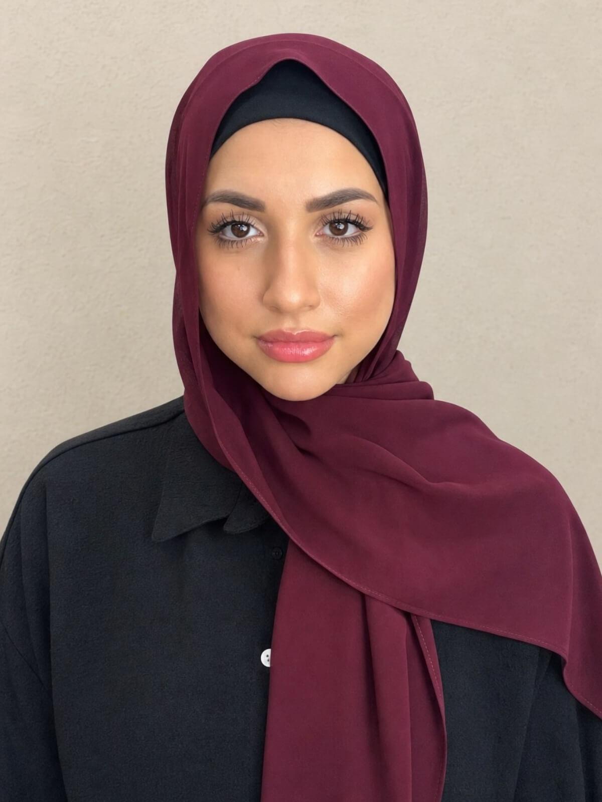 Luxury Chiffon Hijab-Mahogany