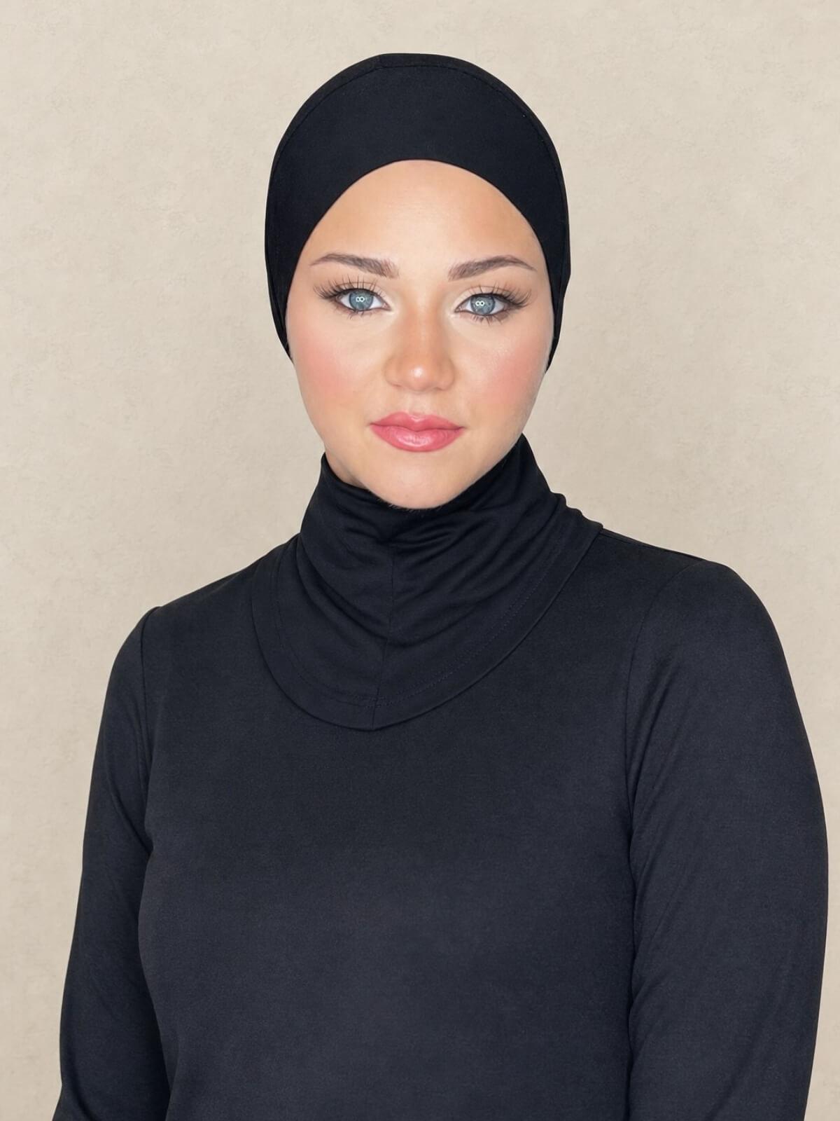 Premium Jersey Full Coverage Underscarf-Black