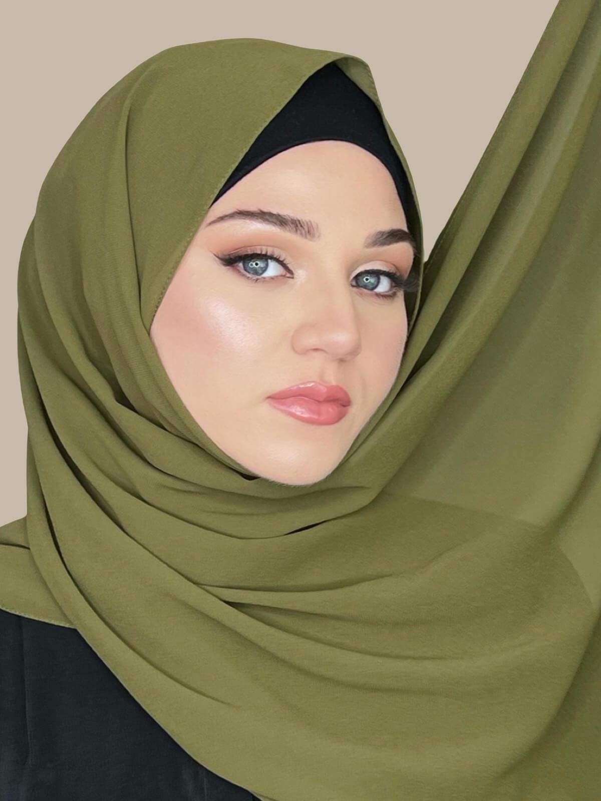 Classic Chiffon Hijab-Olive