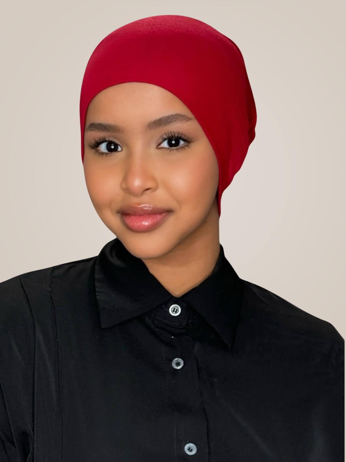 Premium Cotton Underscarf-Blood Red