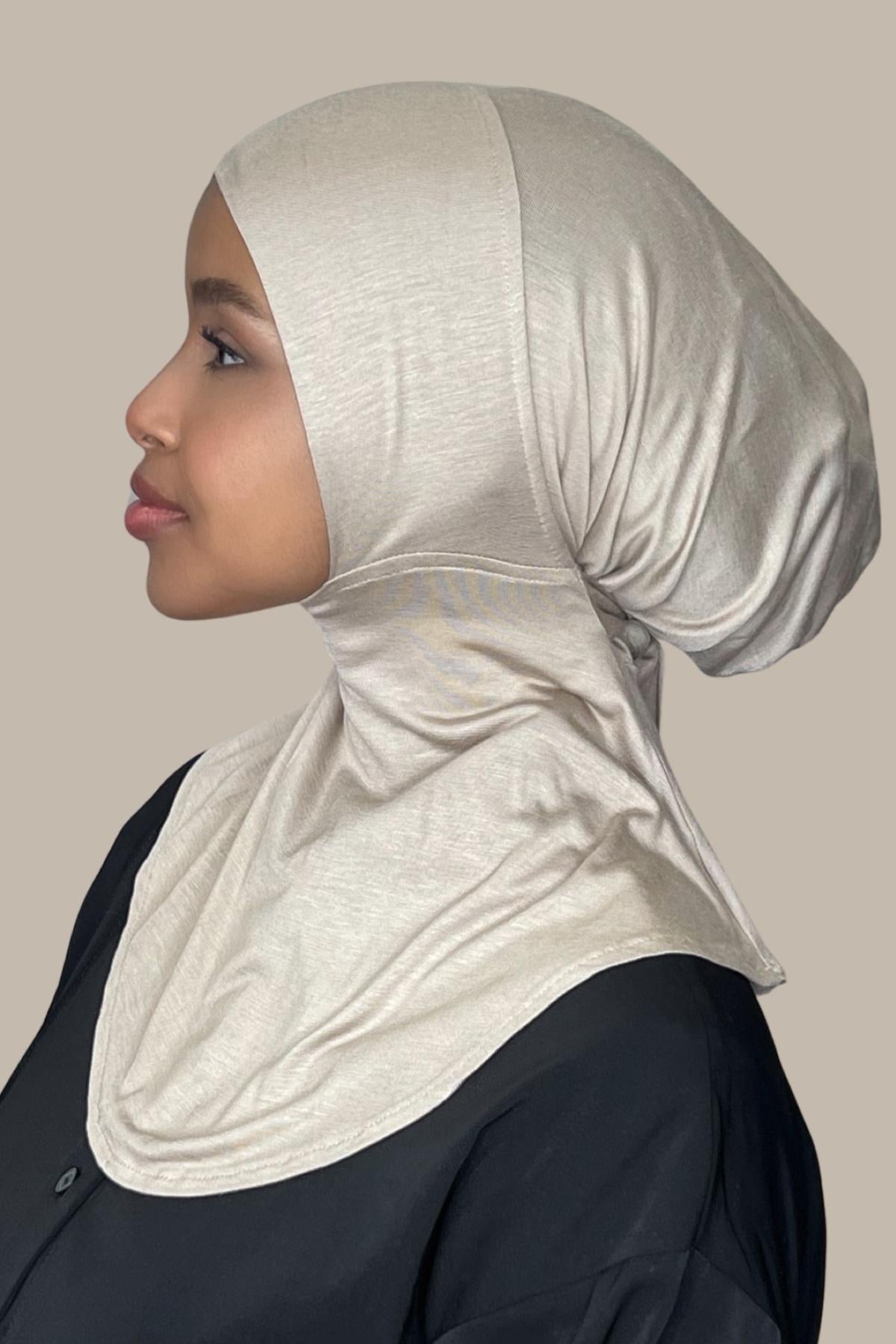 Premium Jersey Full coverage Tie Back underscarf-Vanilla