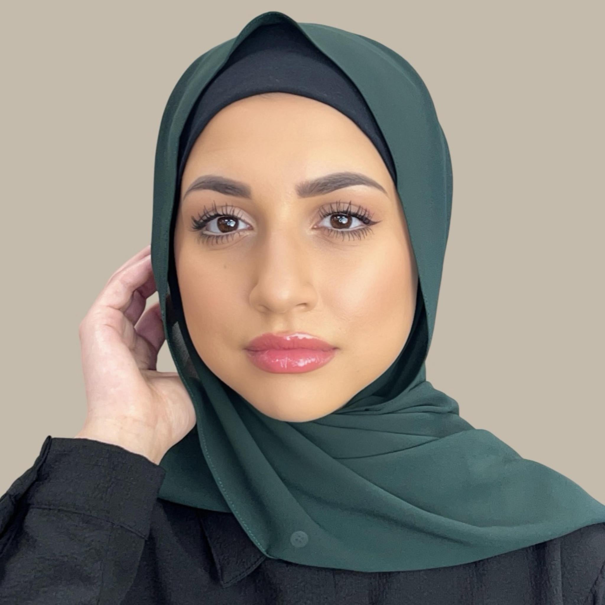 Classic Chiffon Hijab-Dark Green