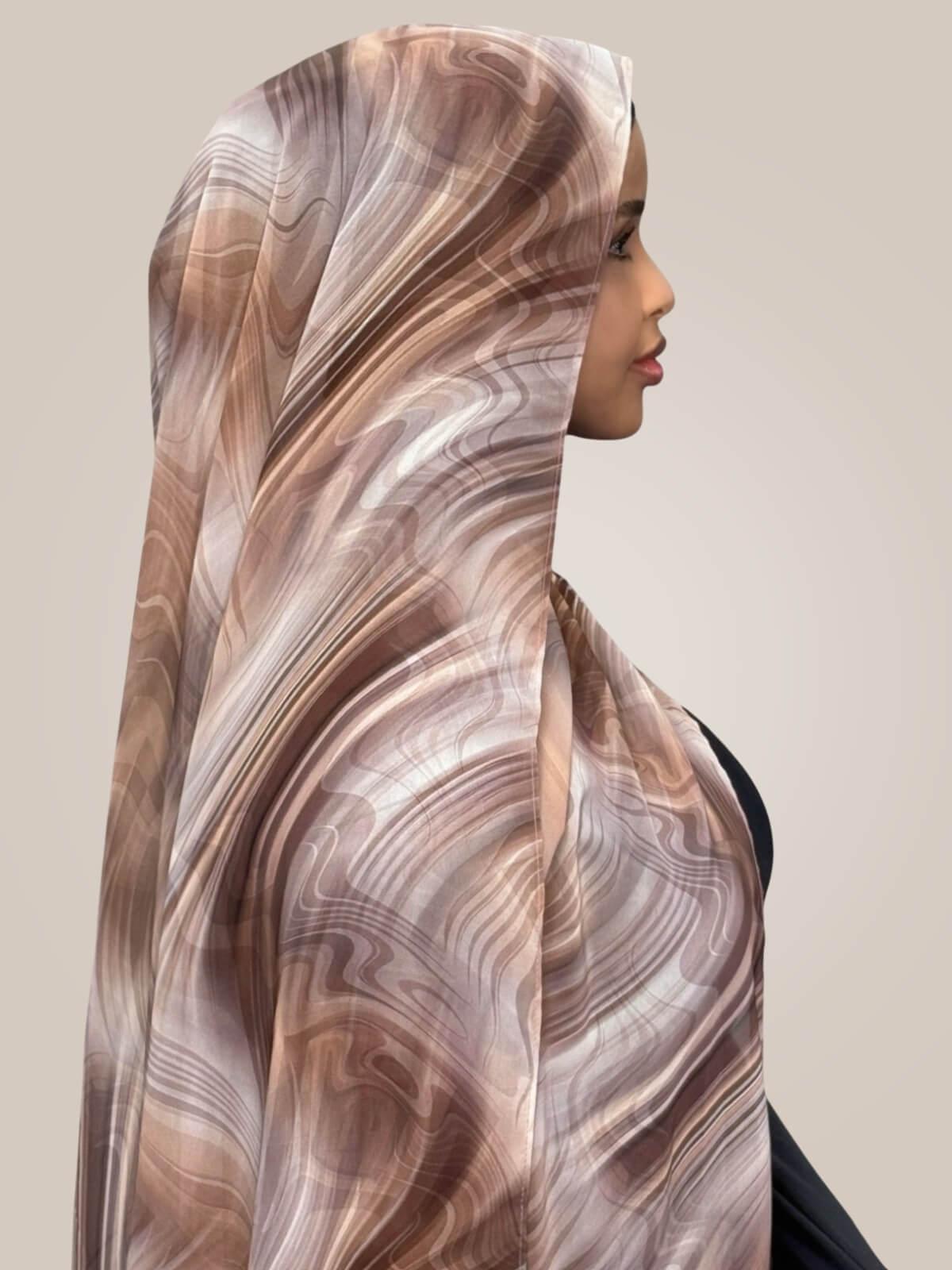 Printed Chiffon Hijab-Savanna Stripes